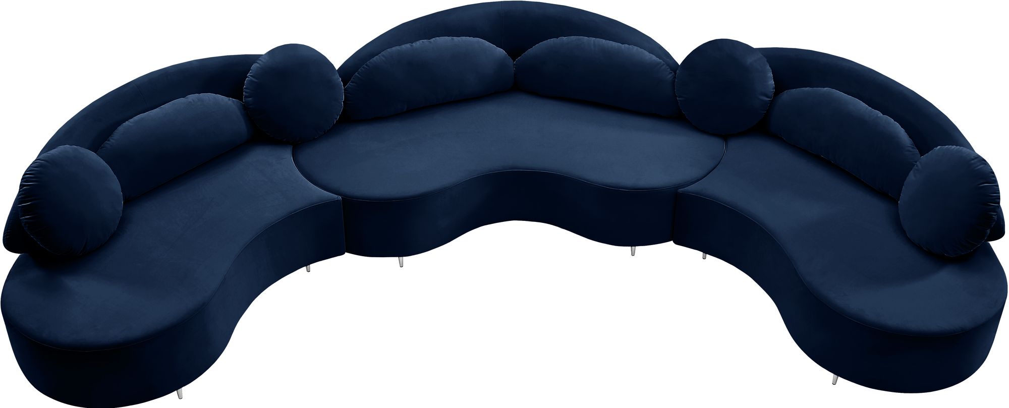 Vivacious 169" 3-Piece Velvet Sectional