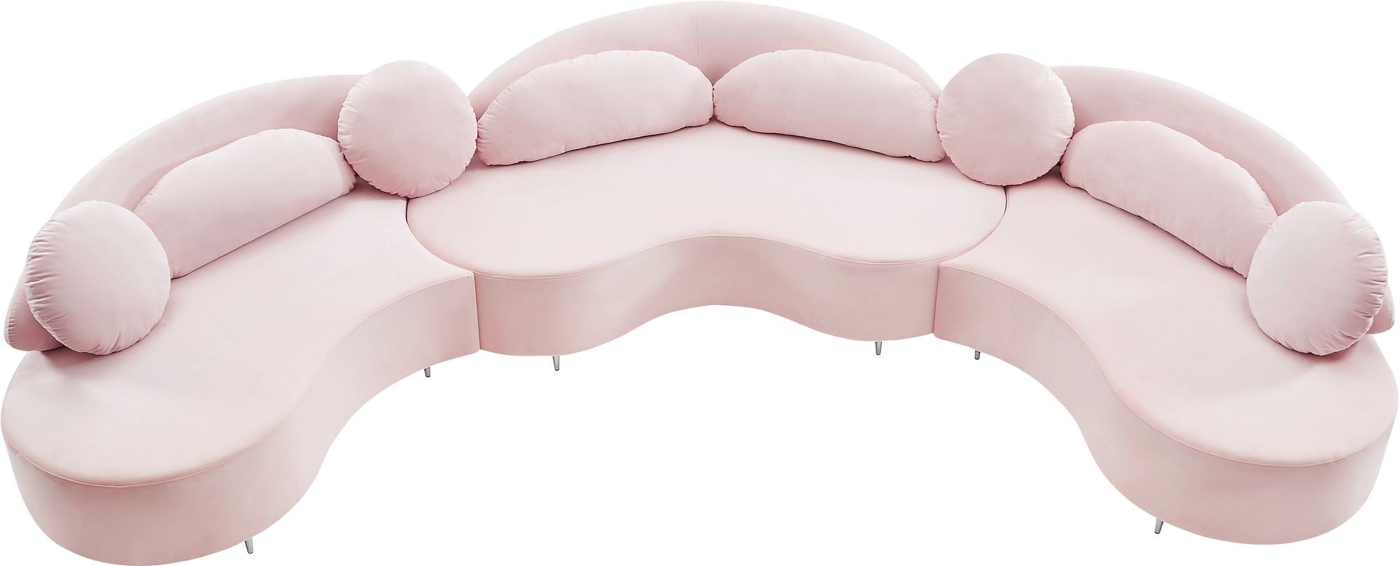 Vivacious 169" 3-Piece Velvet Sectional