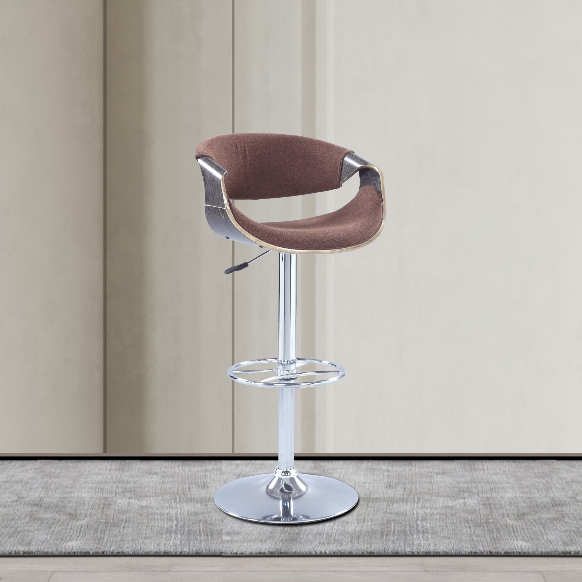 1396 Pneumatic Bentwood Saddle Seat Adjustable Stool