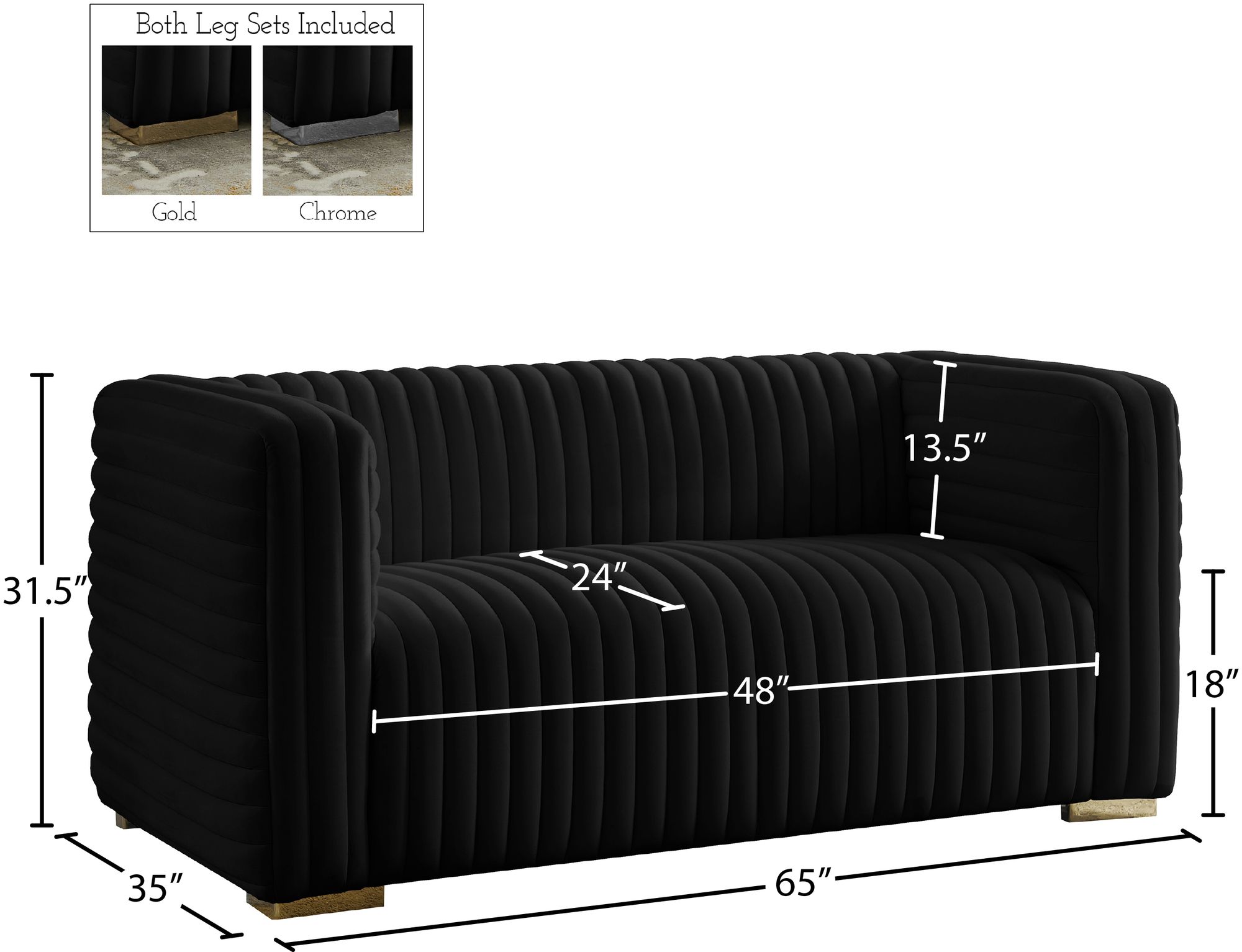 Ravish Velvet Loveseat
