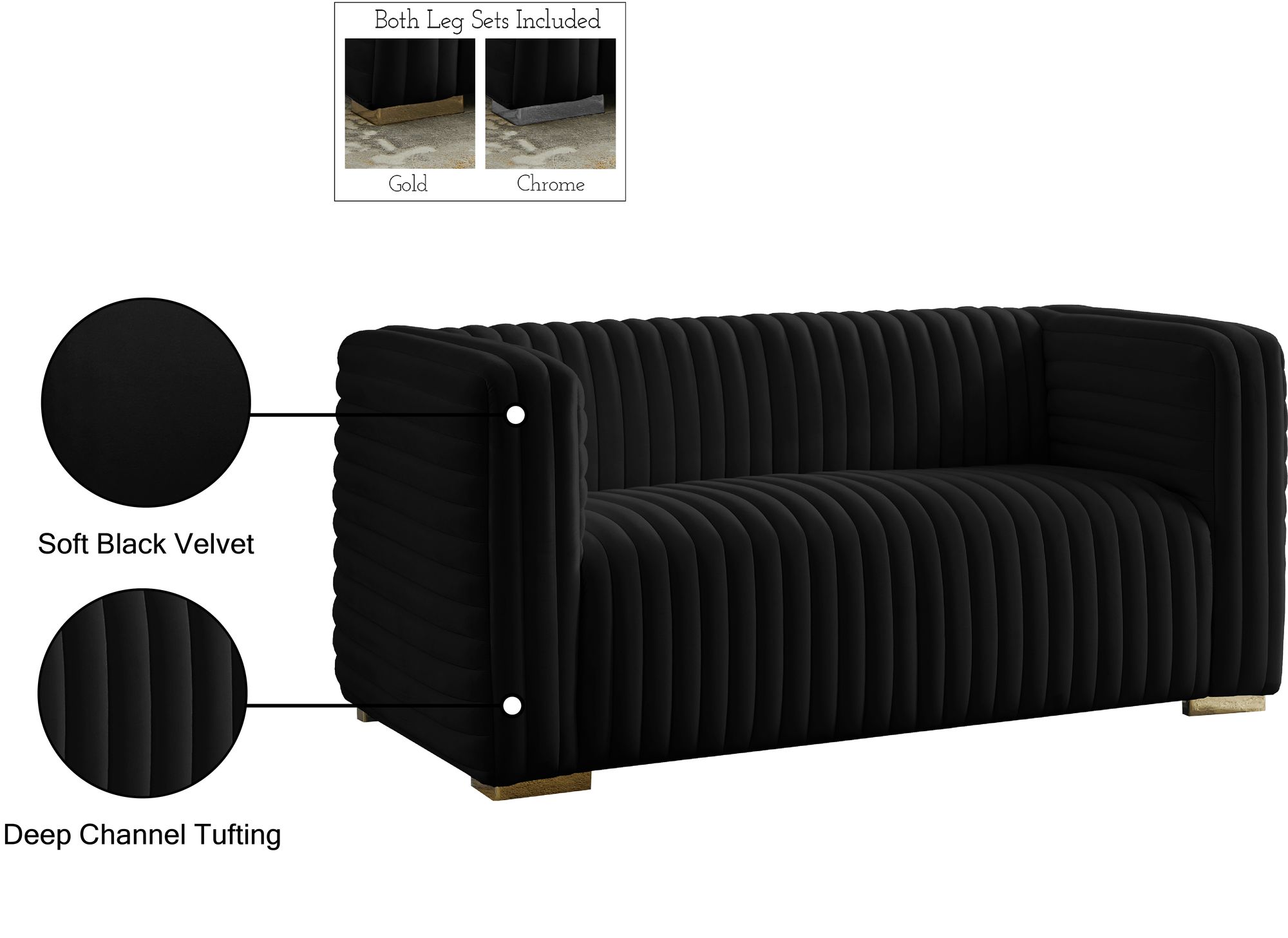 Ravish Velvet Loveseat