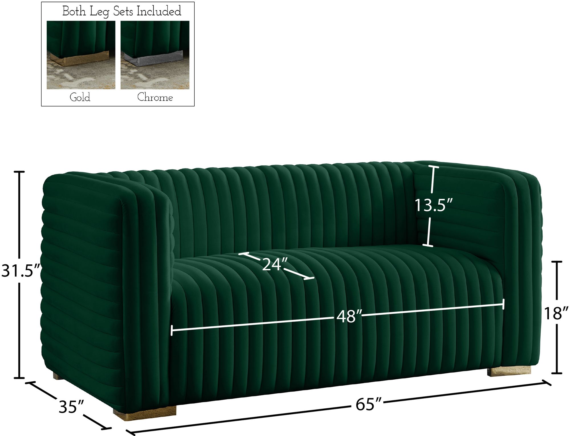 Ravish Velvet Loveseat