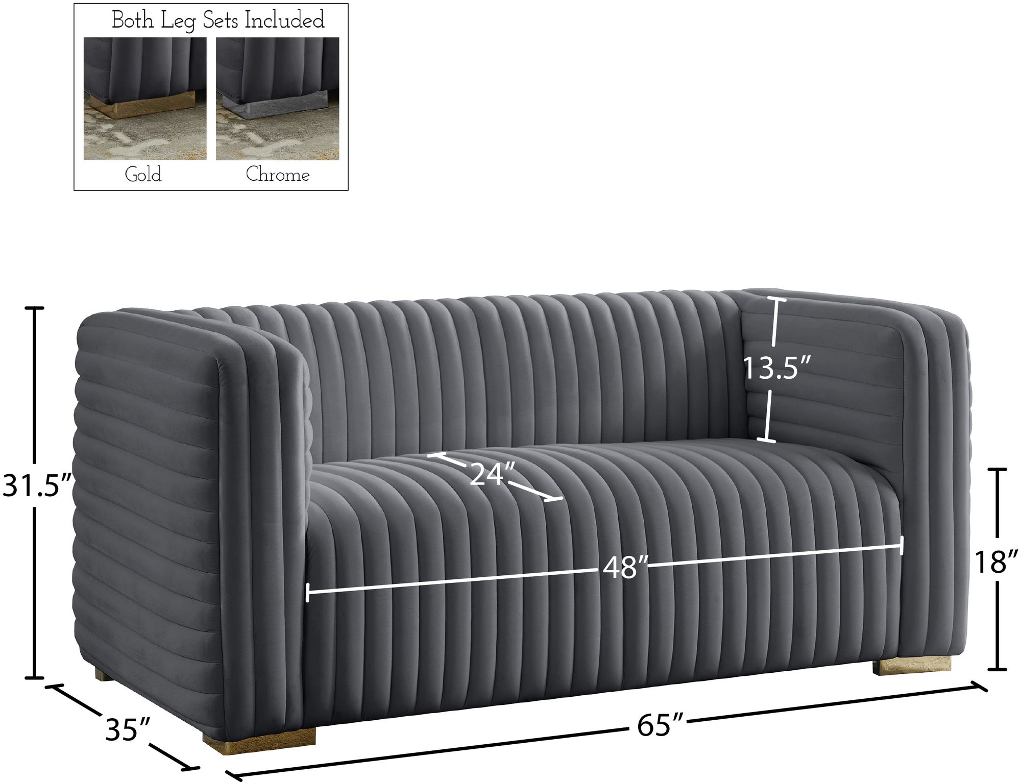 Ravish Velvet Loveseat