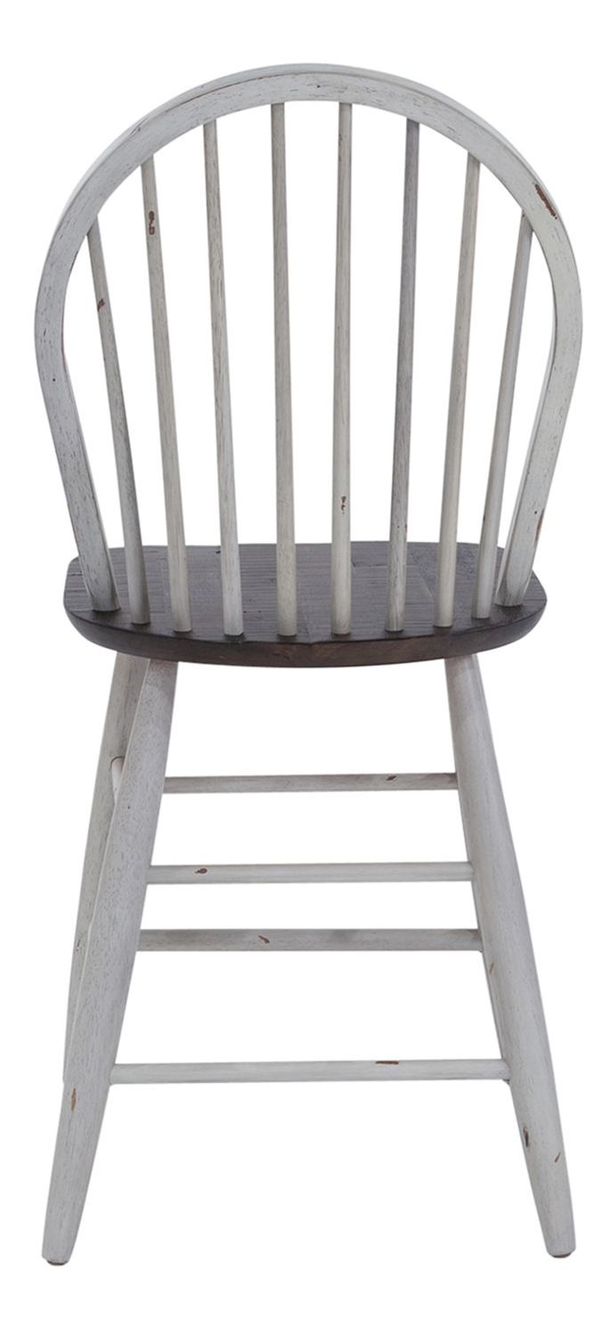 Farmhouse Trestle Dining Set | Two-Tone White & Brown Wood