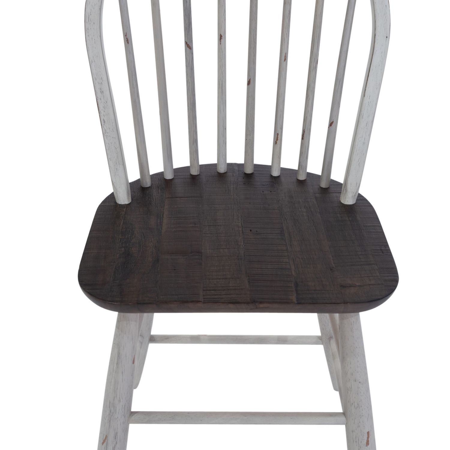 Farmhouse Trestle Dining Set | Two-Tone White & Brown Wood