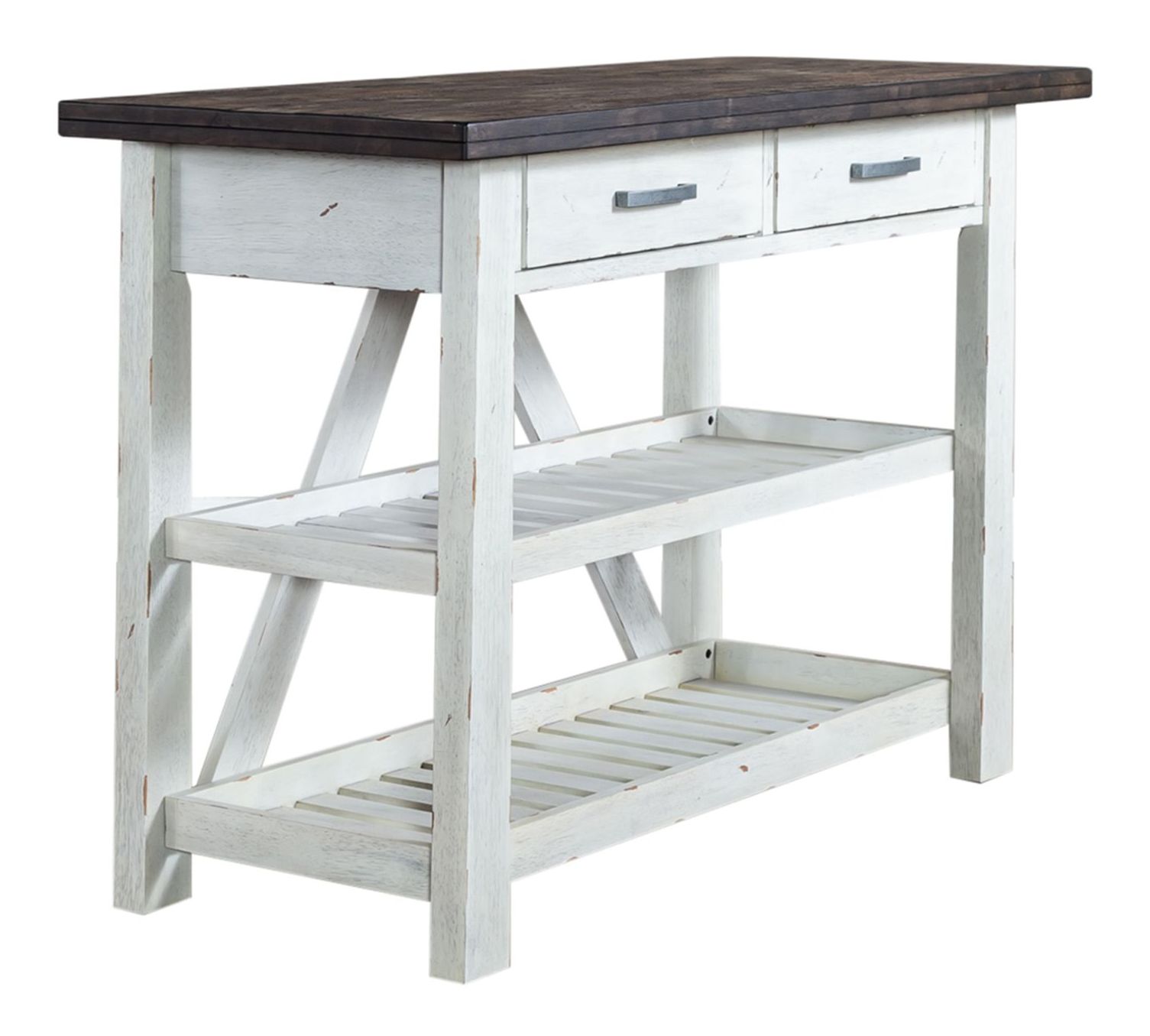 Farmhouse Extendable Trestle Dining Set | Two-Tone Wood