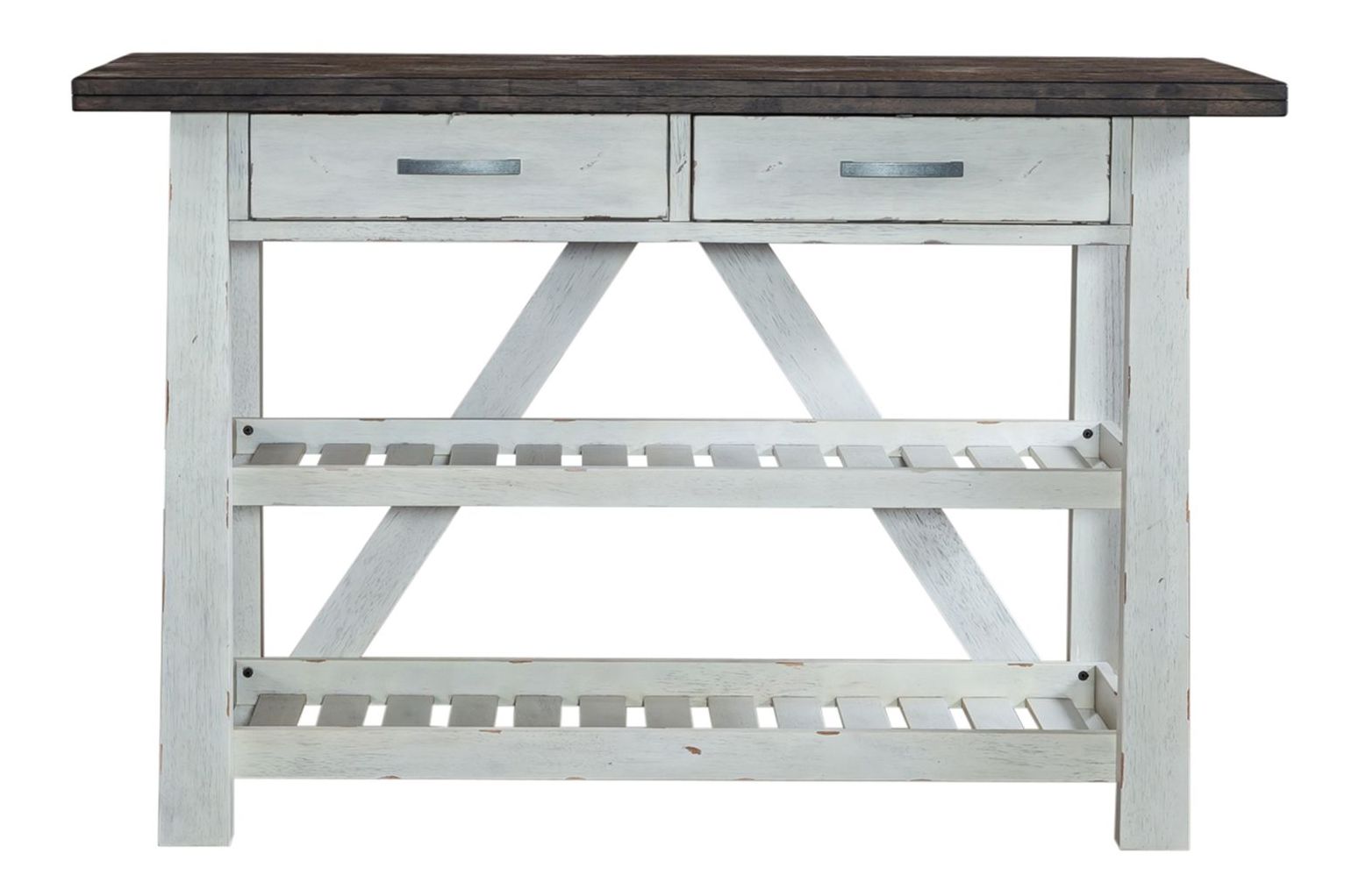 Farmhouse Wood Server w/2 Drawers