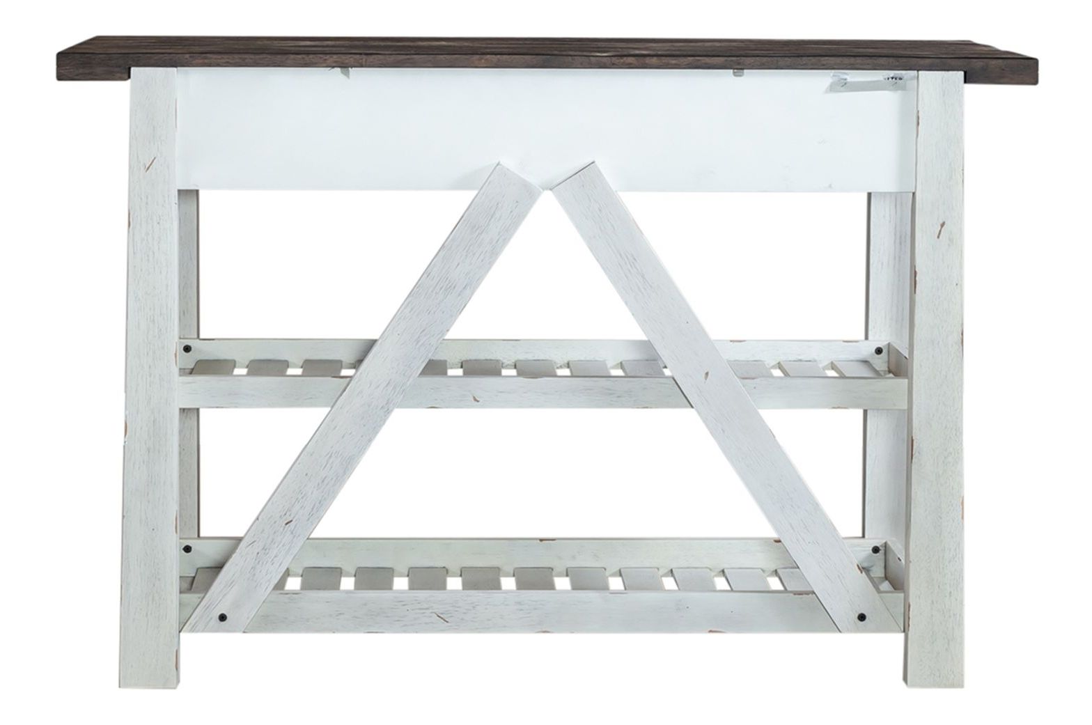 Farmhouse Trestle Dining Set | Two-Tone White & Brown Wood