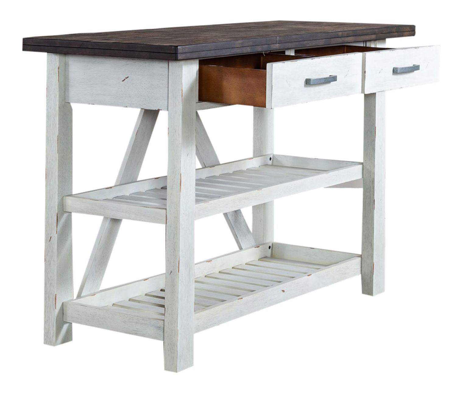 Farmhouse Extendable Trestle Dining Set | Two-Tone Wood
