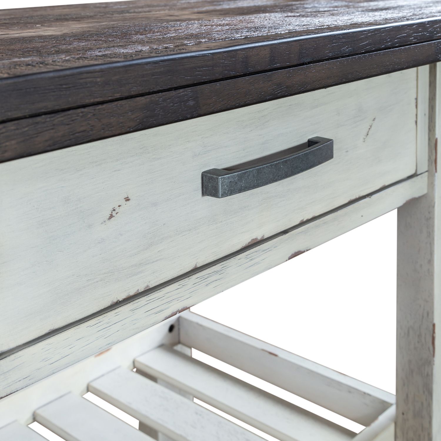 Farmhouse Trestle Dining Set | Two-Tone White & Brown Wood