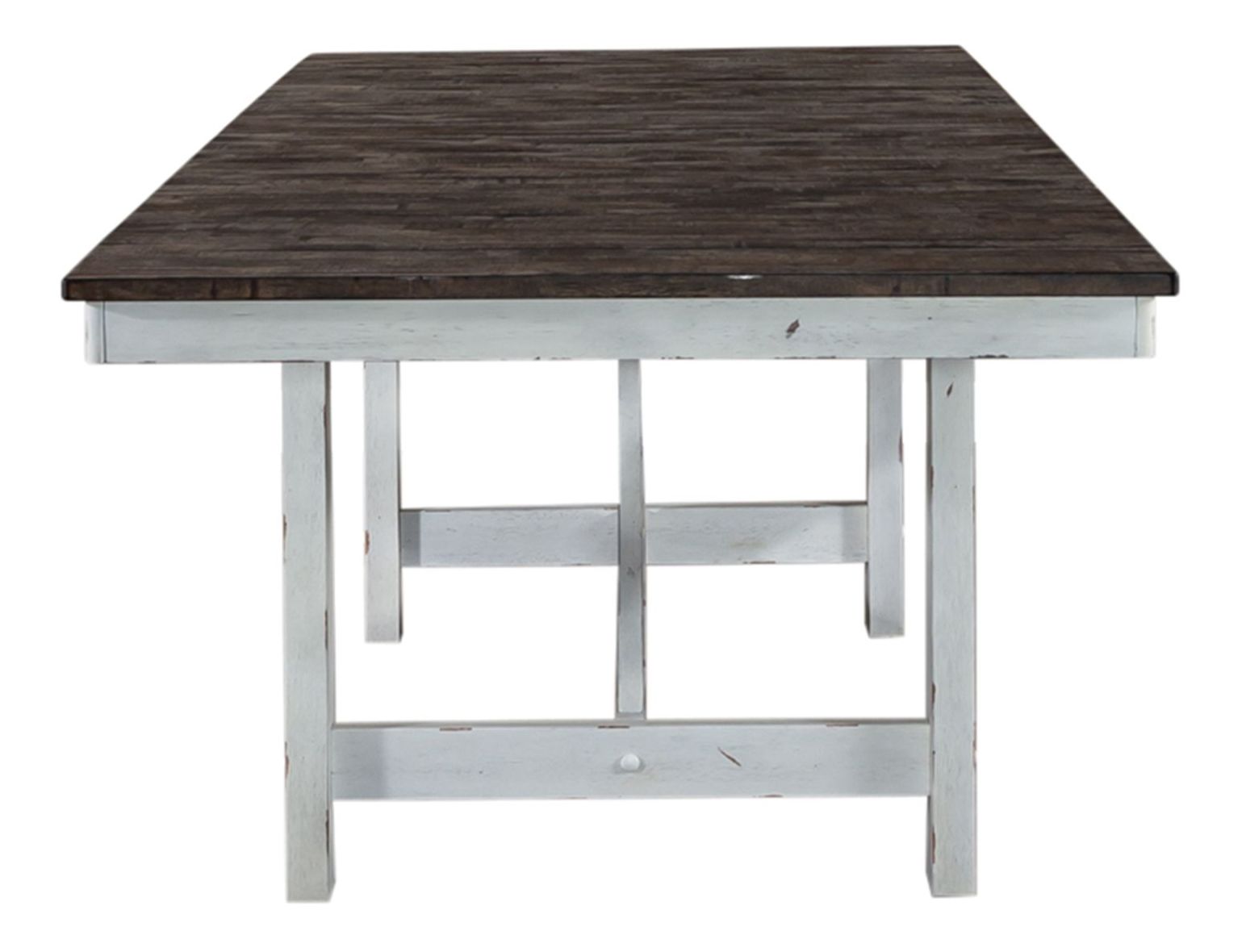 Farmhouse Extendable Trestle Dining Set | Two-Tone Wood