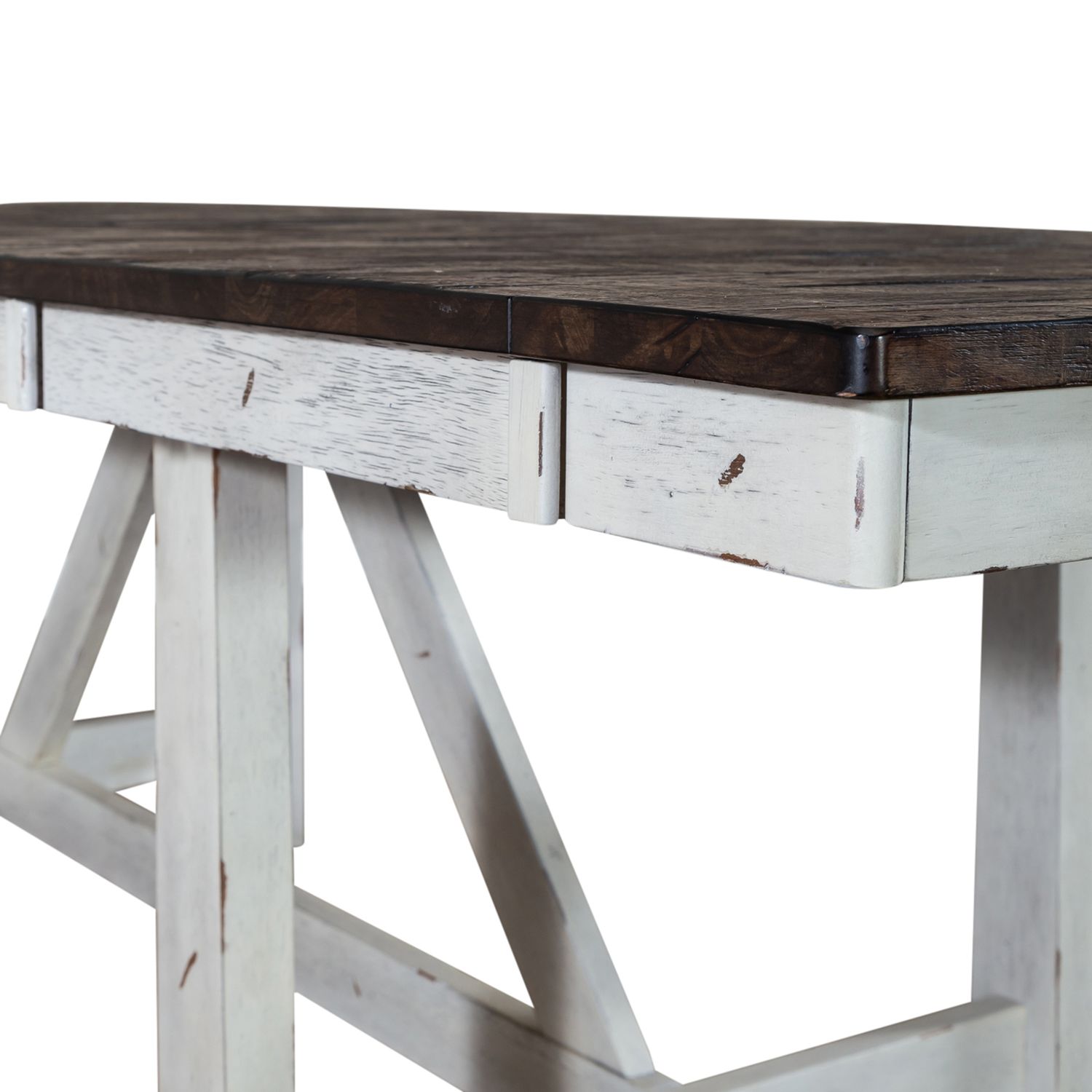 Farmhouse Extendable Trestle Dining Set | Two-Tone Wood