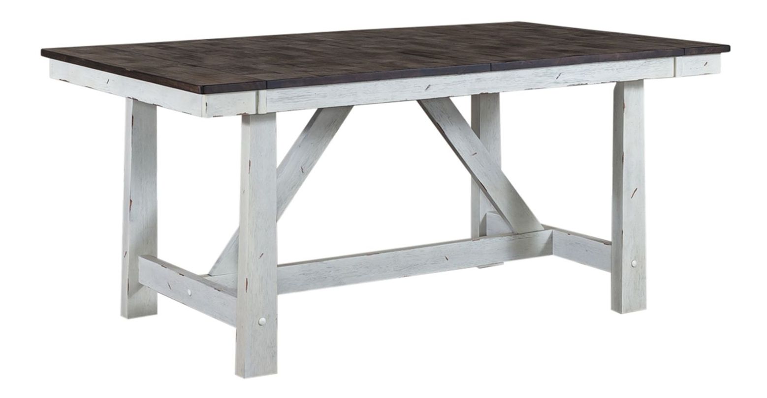Farmhouse Rectangular Wood Extendable Trestle Table