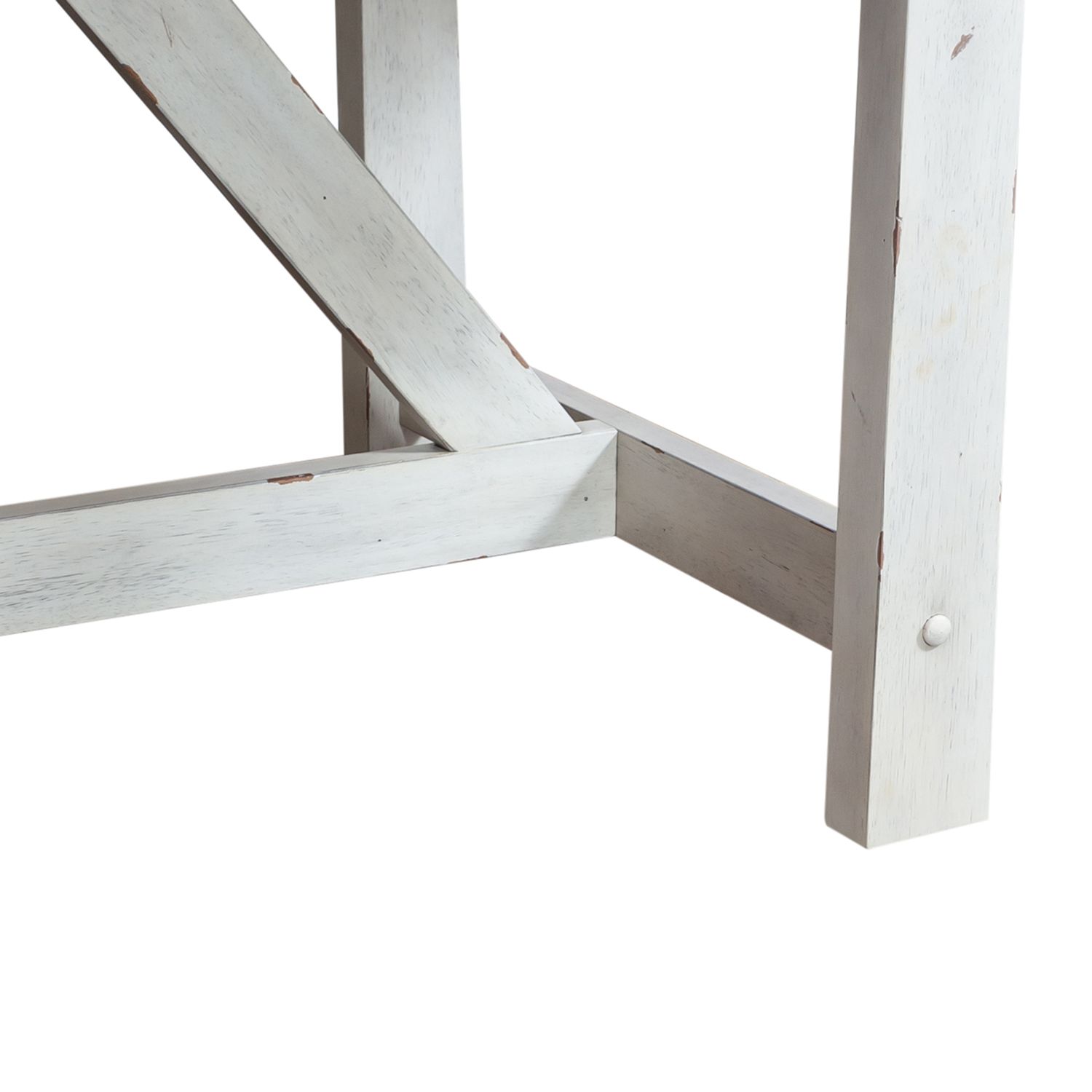 Farmhouse Trestle Dining Set | Two-Tone White & Brown Wood