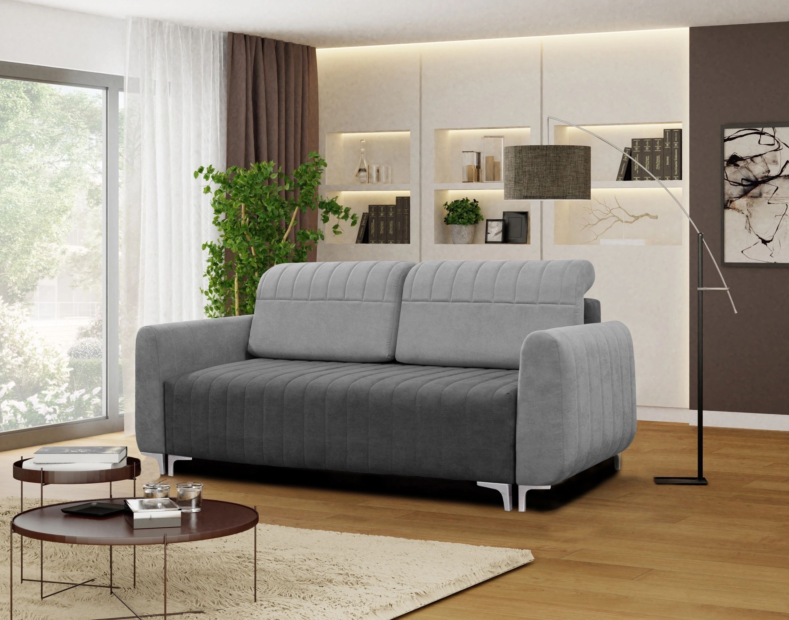 Alaska Fabric Convertible Storage Sofa
