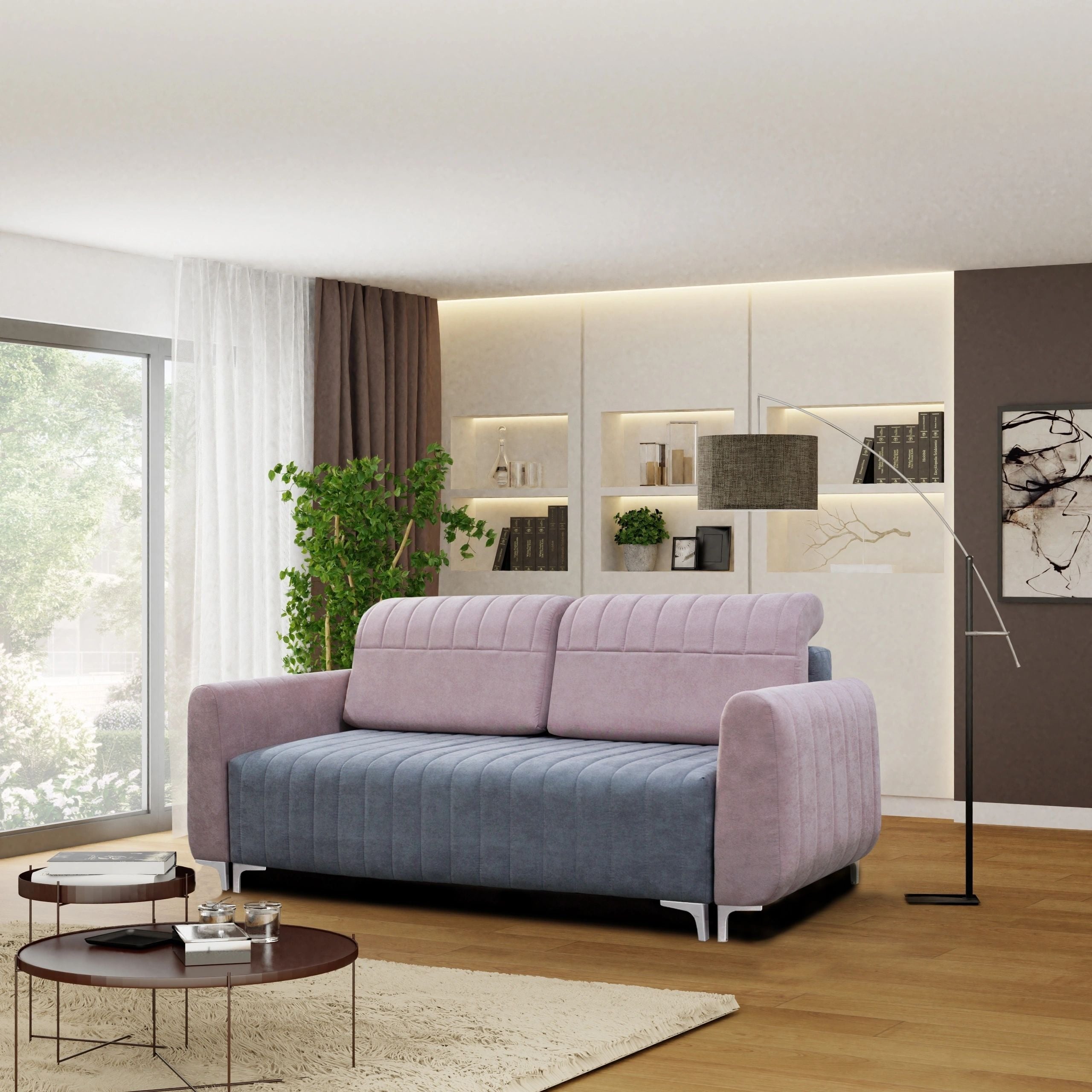 Alaska Fabric Convertible Storage Sofa
