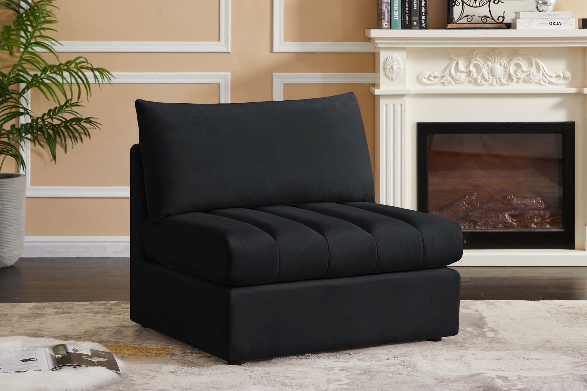 Jacob Velvet Modular Armless Chair