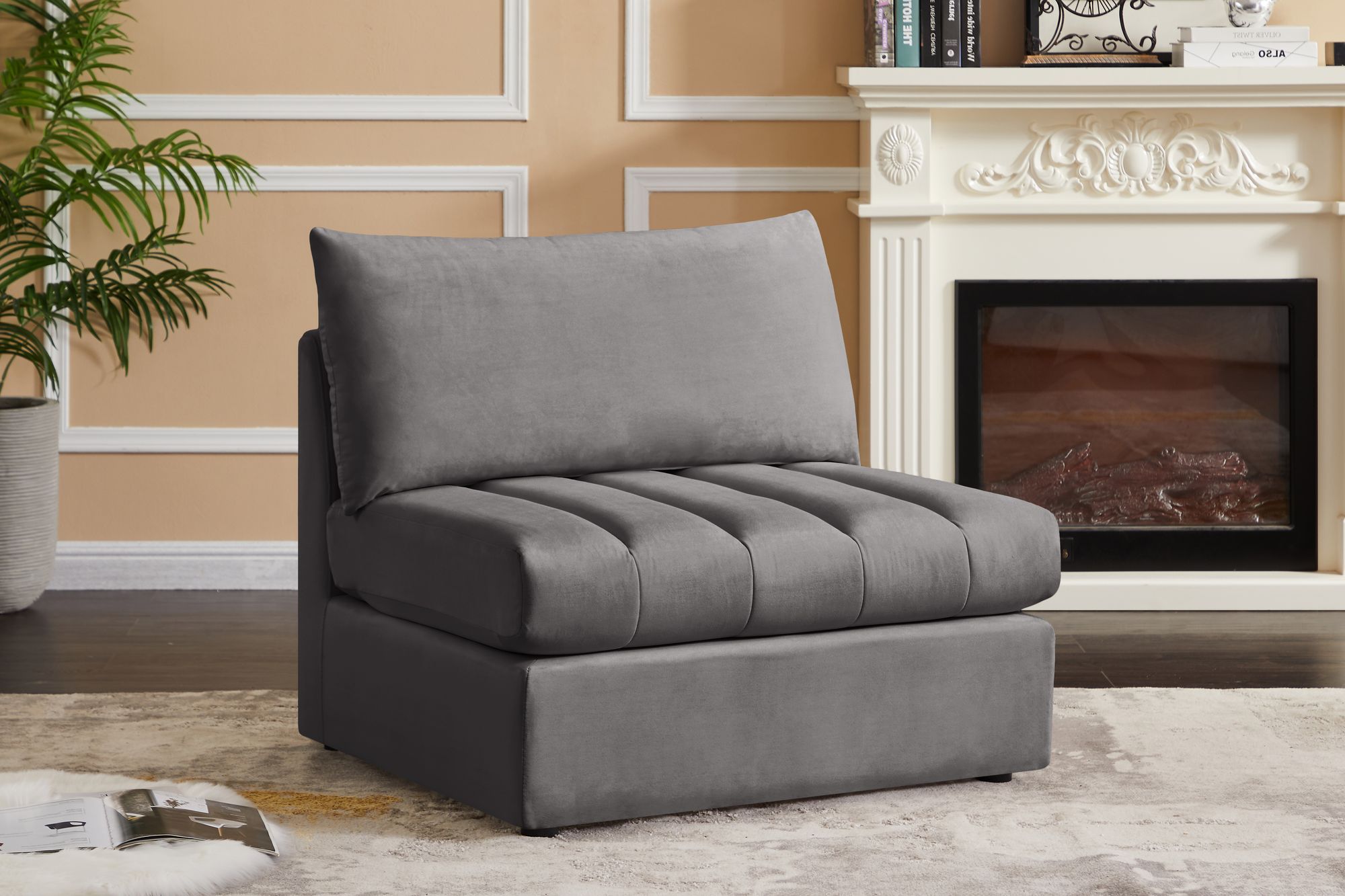 Jacob Velvet Modular Armless Chair