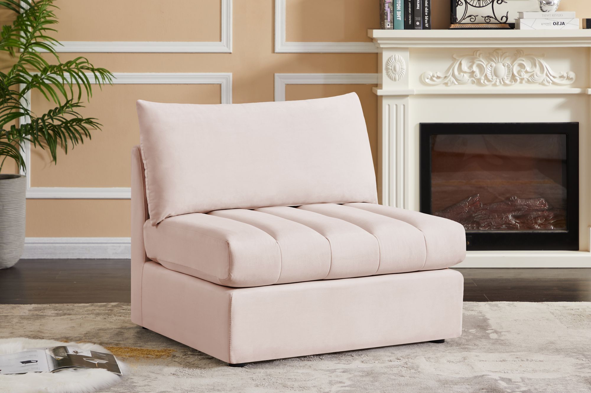 Jacob Velvet Modular Armless Chair