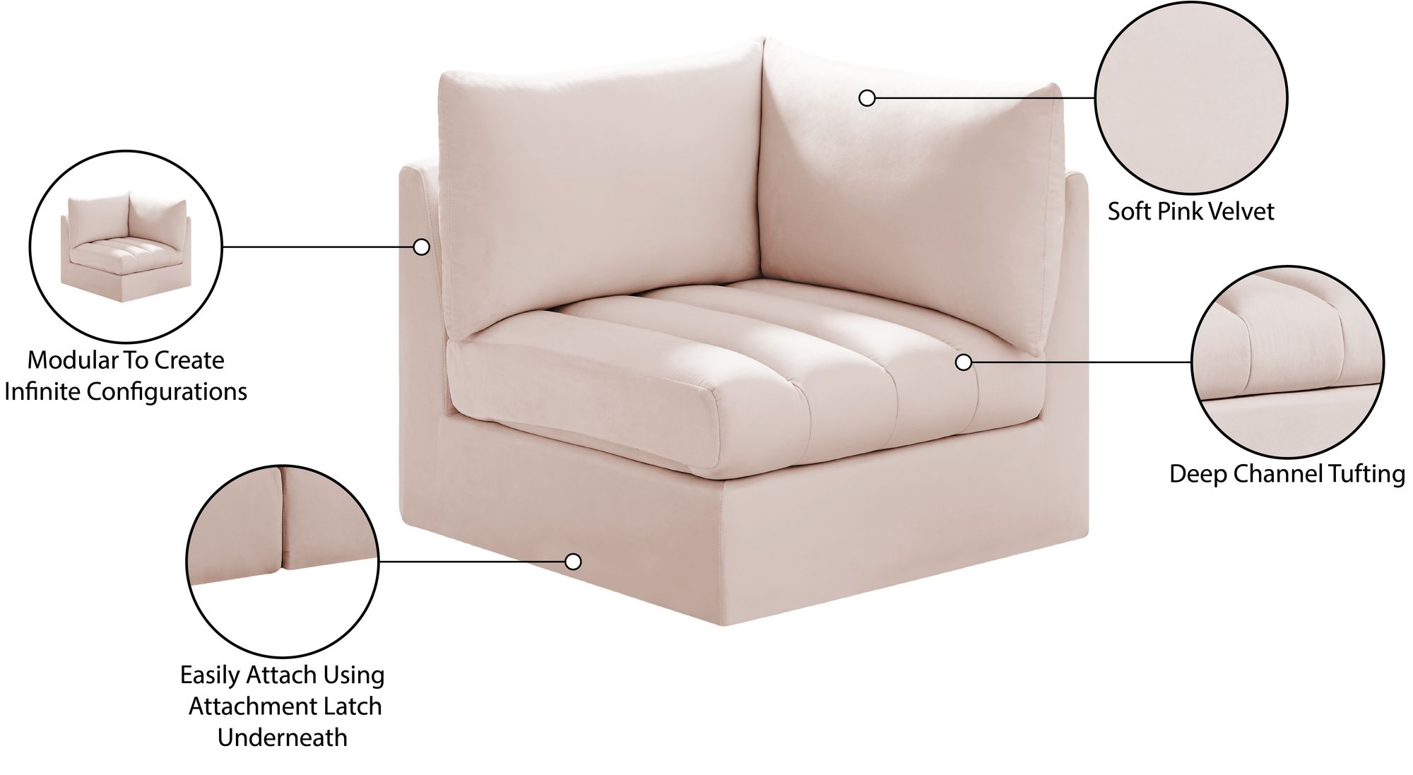 Jacob Velvet Modular Corner Chair