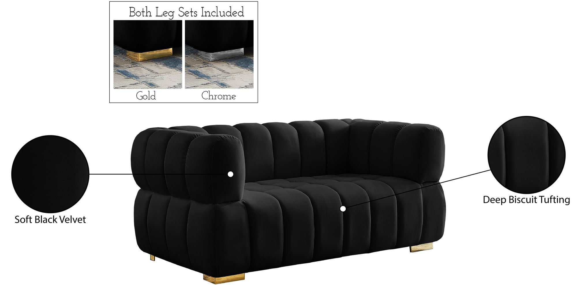Gwen Velvet Loveseat