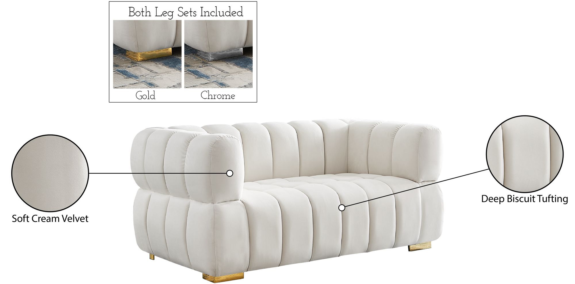 Gwen Velvet Loveseat