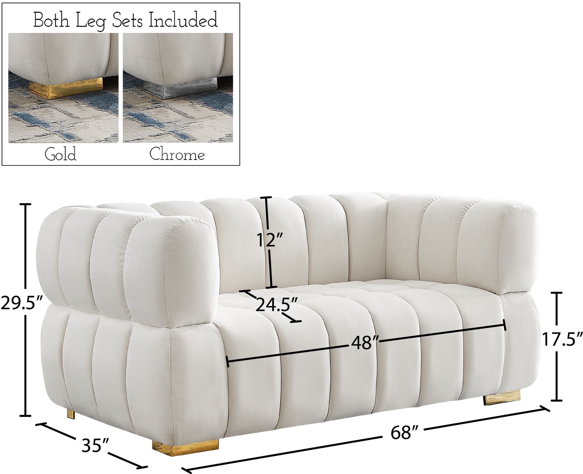 Gwen Velvet Loveseat