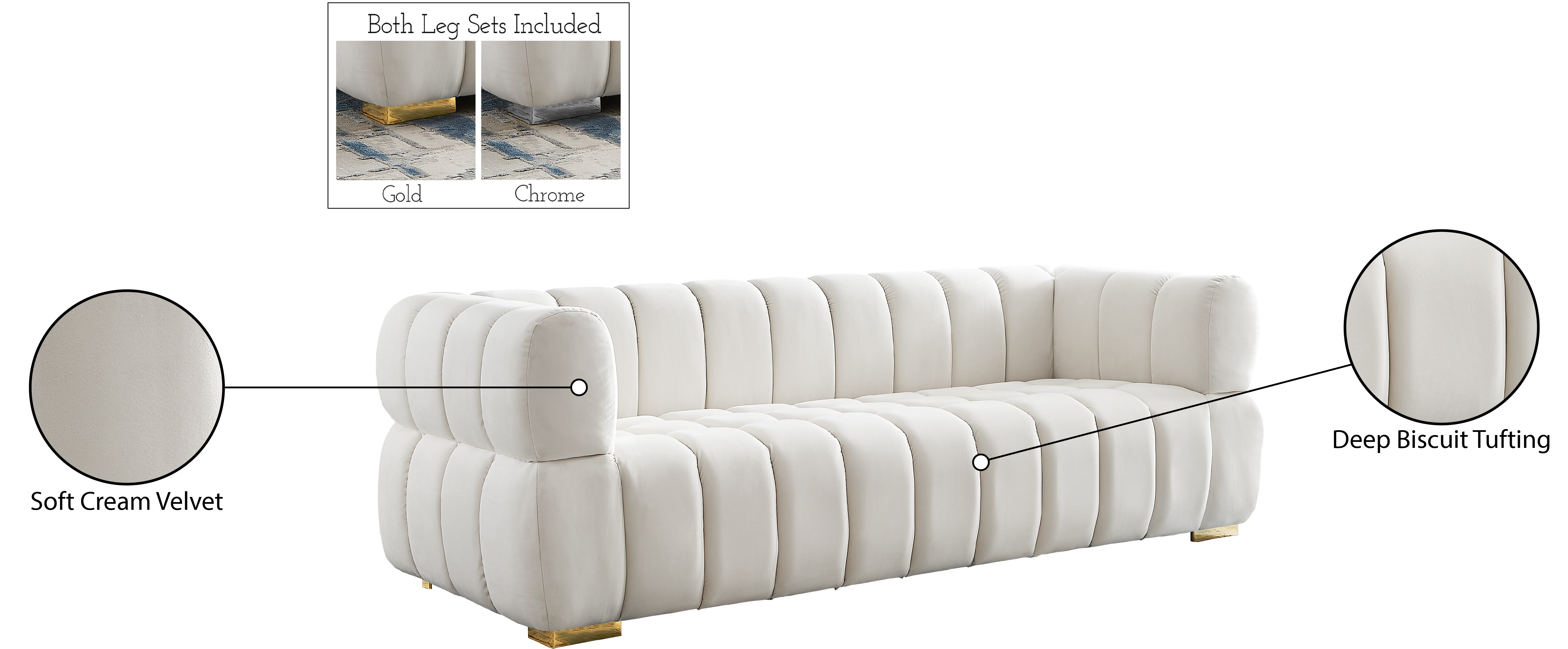 Gwen Velvet Sofa