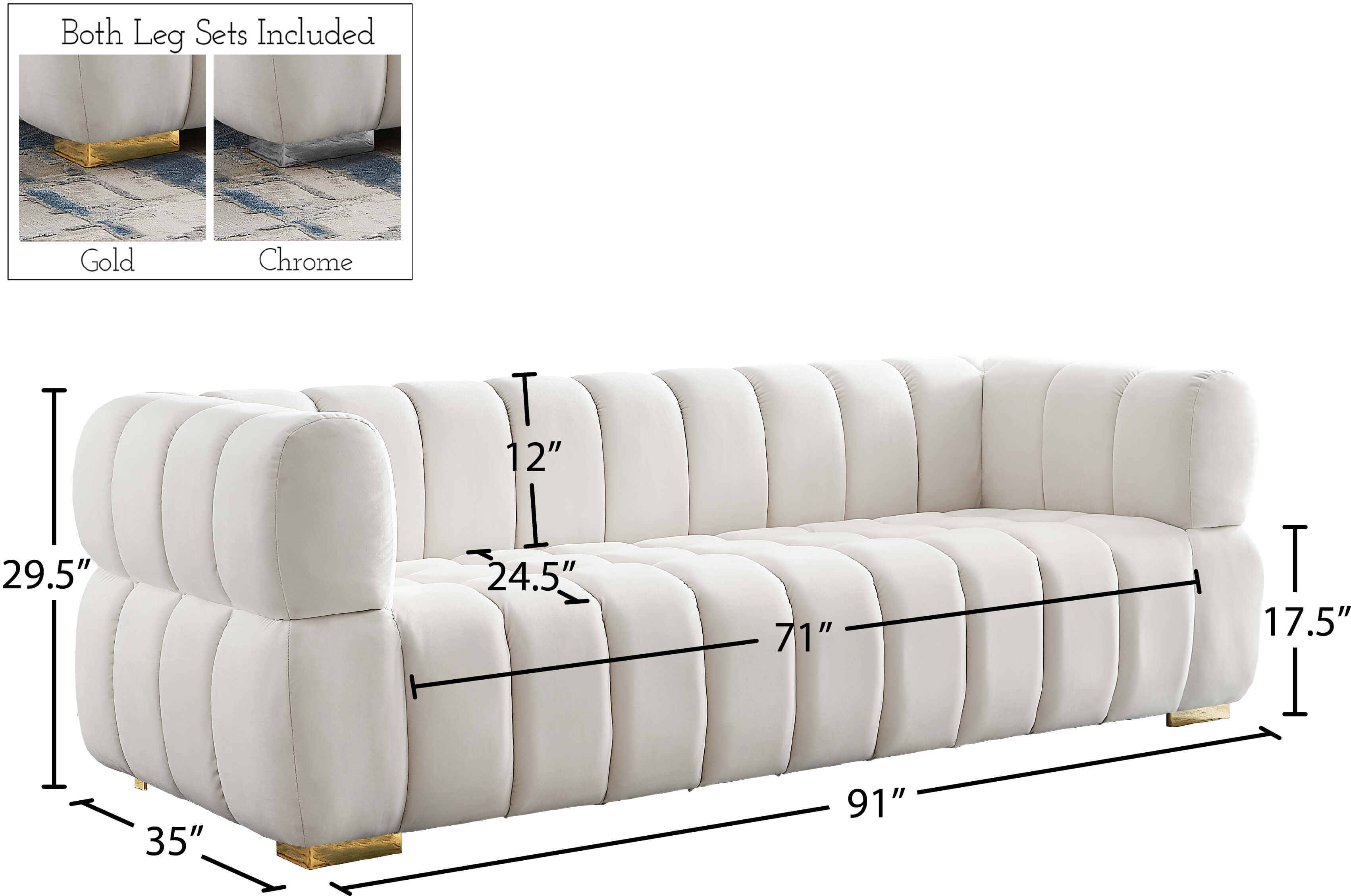 Gwen Velvet Sofa
