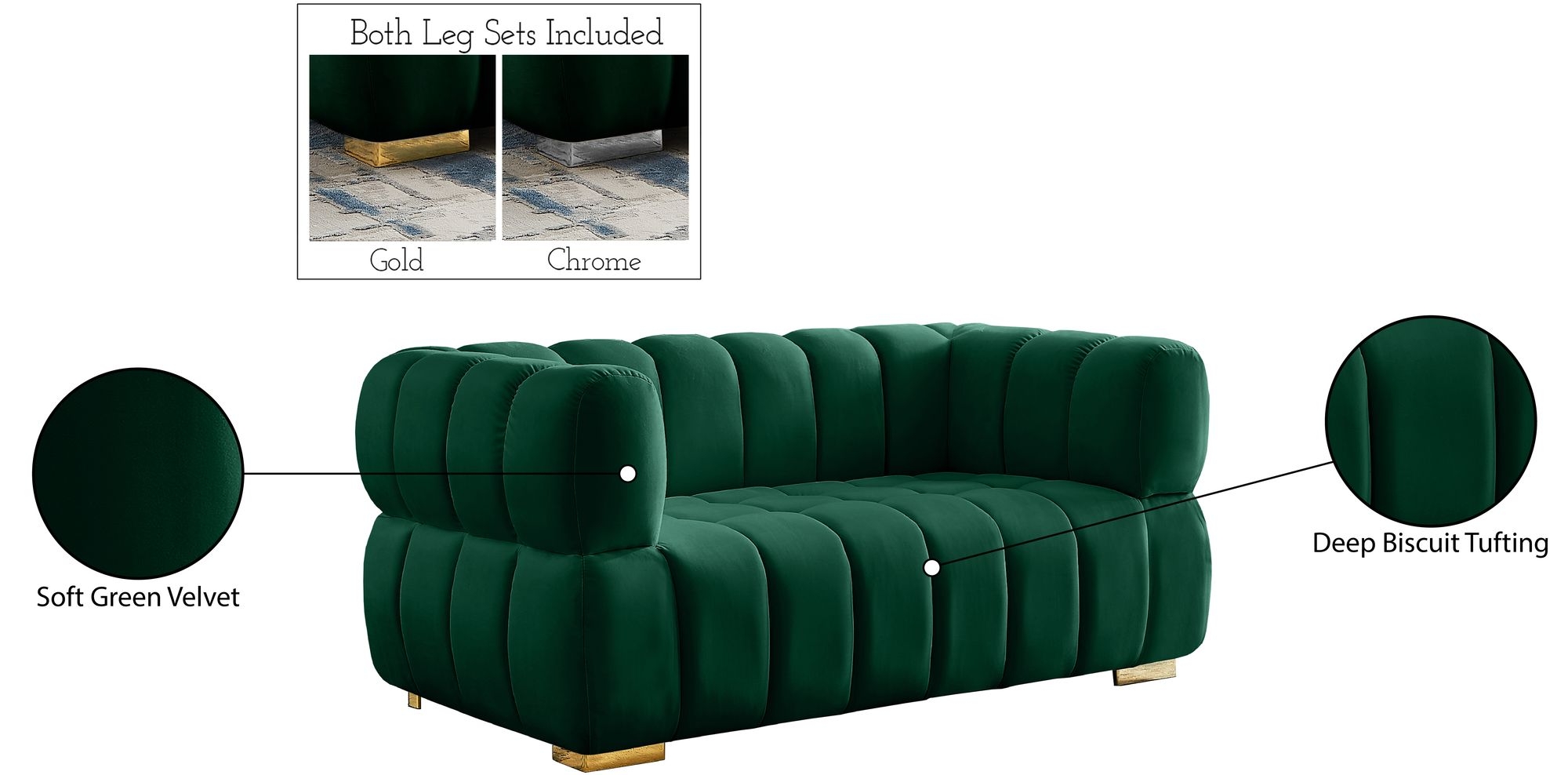 Gwen Velvet Loveseat