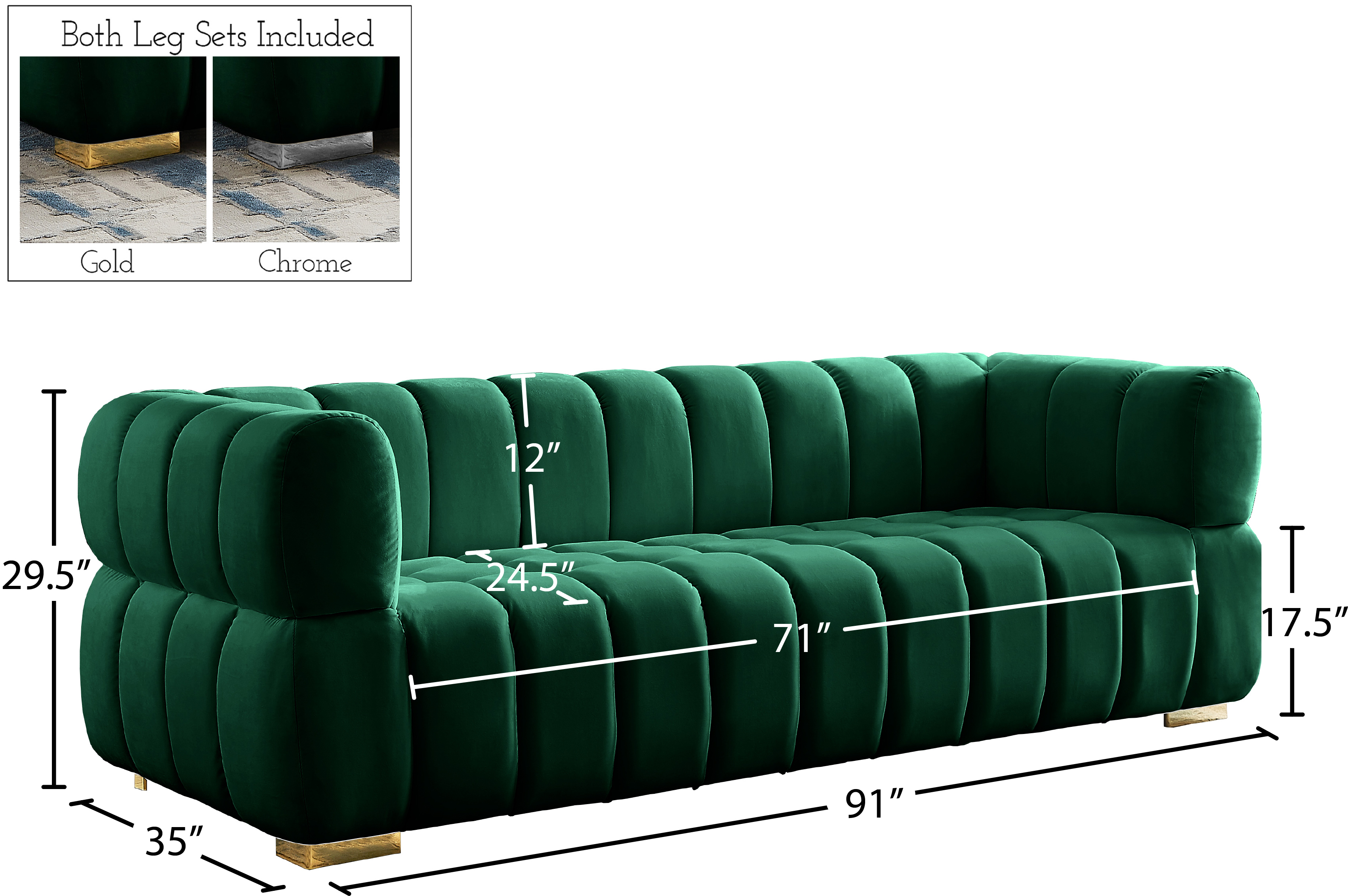 Gwen Velvet Sofa