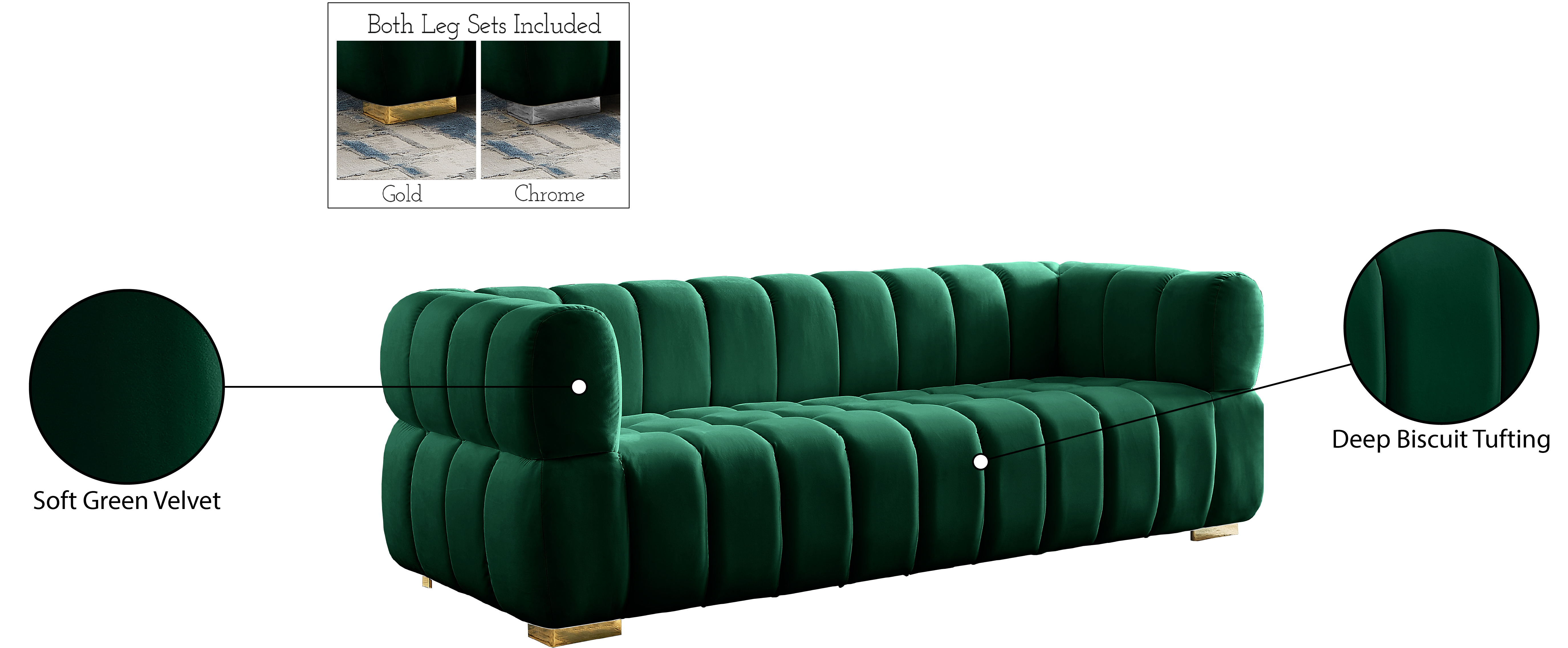 Gwen Velvet Sofa