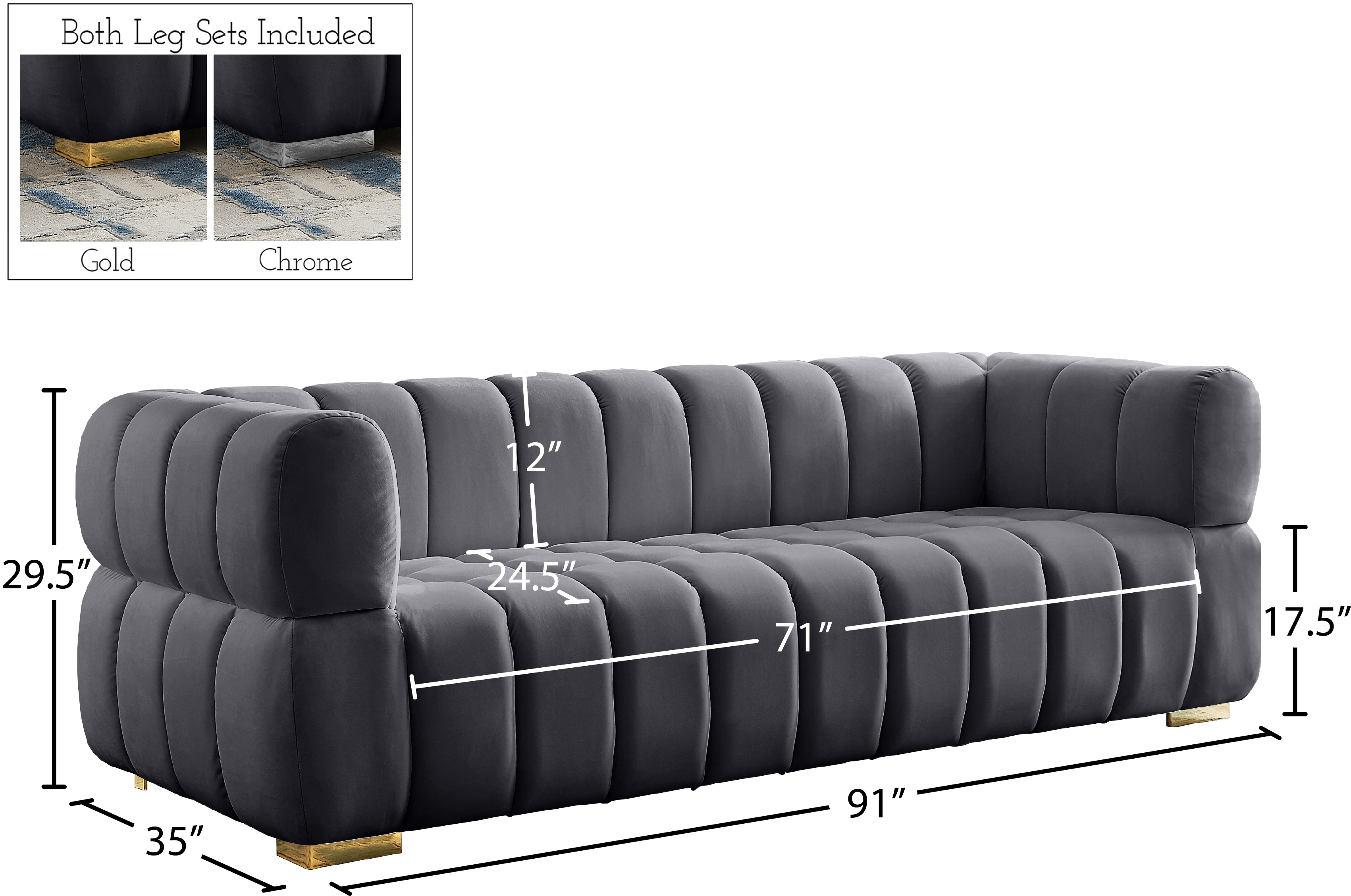 Gwen Velvet Sofa