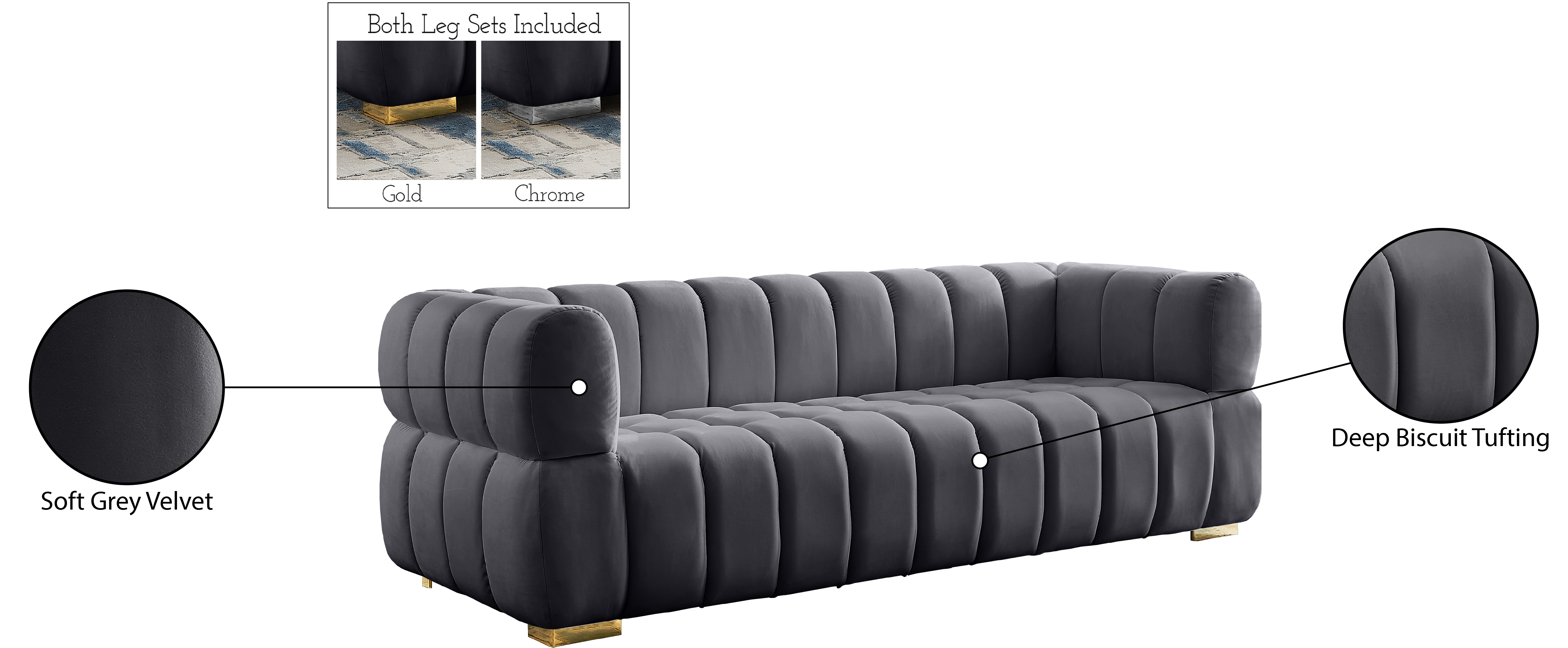Gwen Velvet Sofa