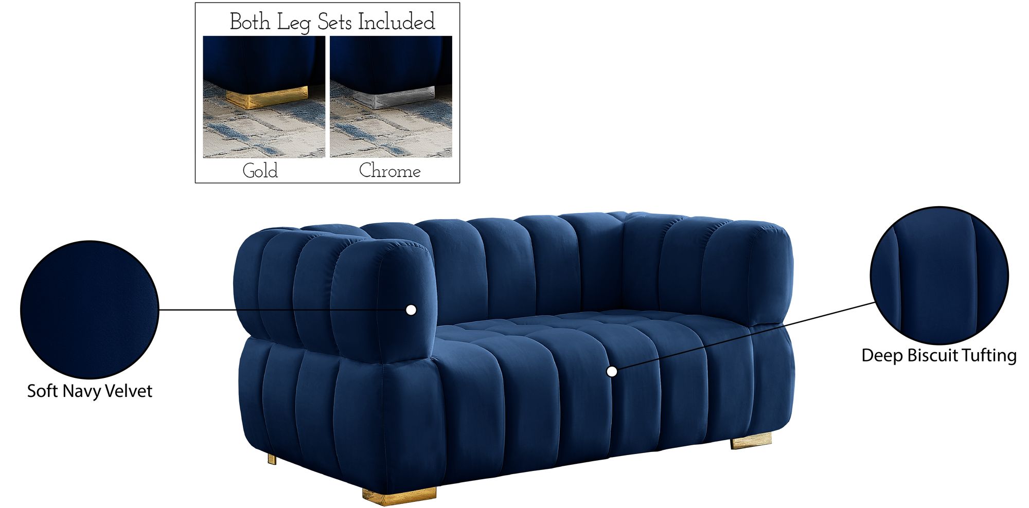 Gwen Velvet Loveseat