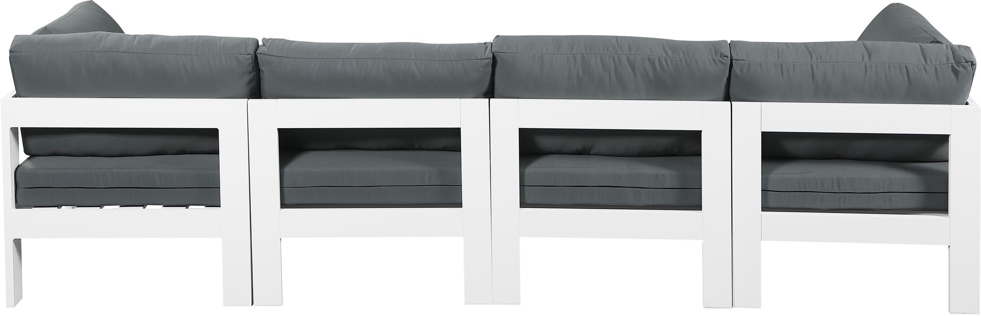 Nizuc 120" Outdoor Patio Waterproof Fabric Modular Sofa with Aluminum Frame