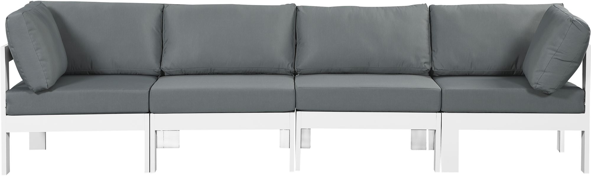 Nizuc 120" Outdoor Patio Waterproof Fabric Modular Sofa with Aluminum Frame