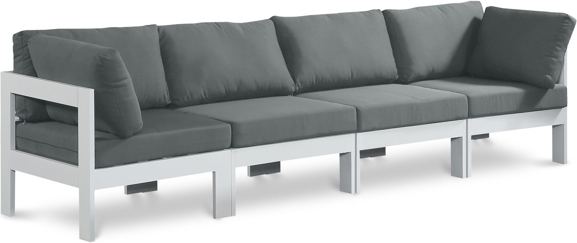 Nizuc 120" Outdoor Patio Waterproof Fabric Modular Sofa with Aluminum Frame