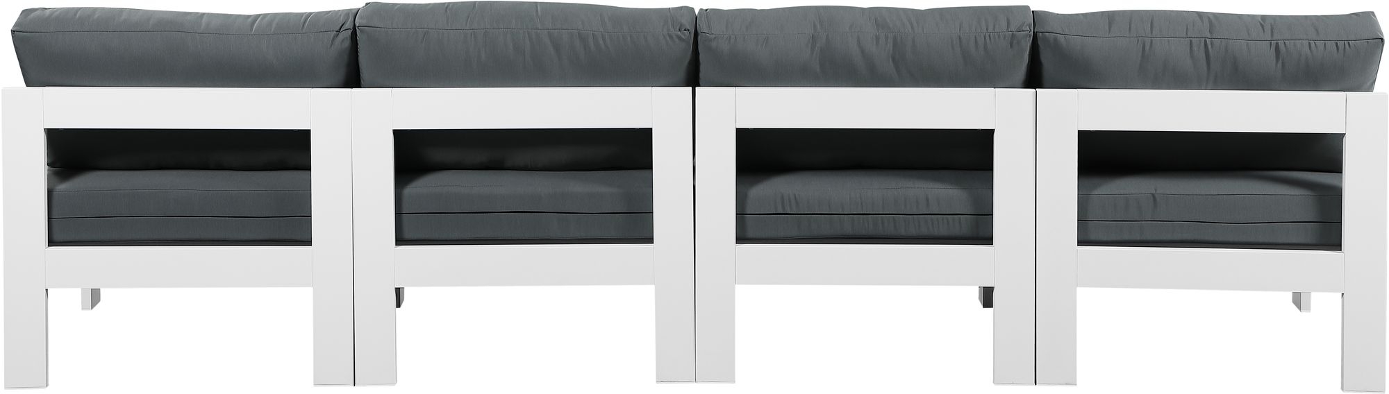 Nizuc 120" Outdoor Patio Waterproof Fabric Armless Modular Sofa with Aluminum Frame