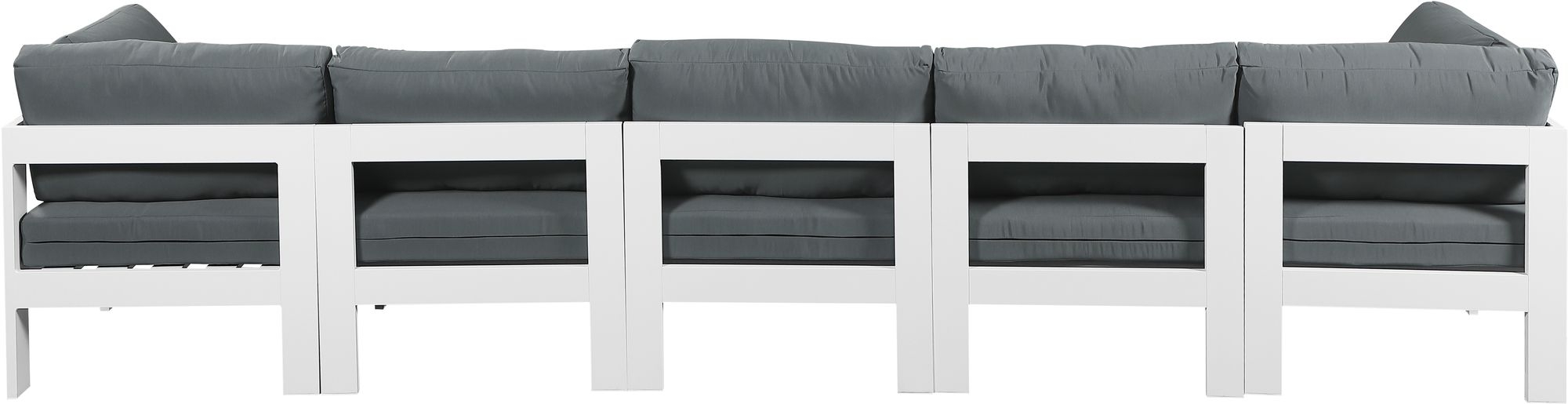 Nizuc 150" Outdoor Patio Waterproof Fabric Modular Sofa with Aluminum Frame