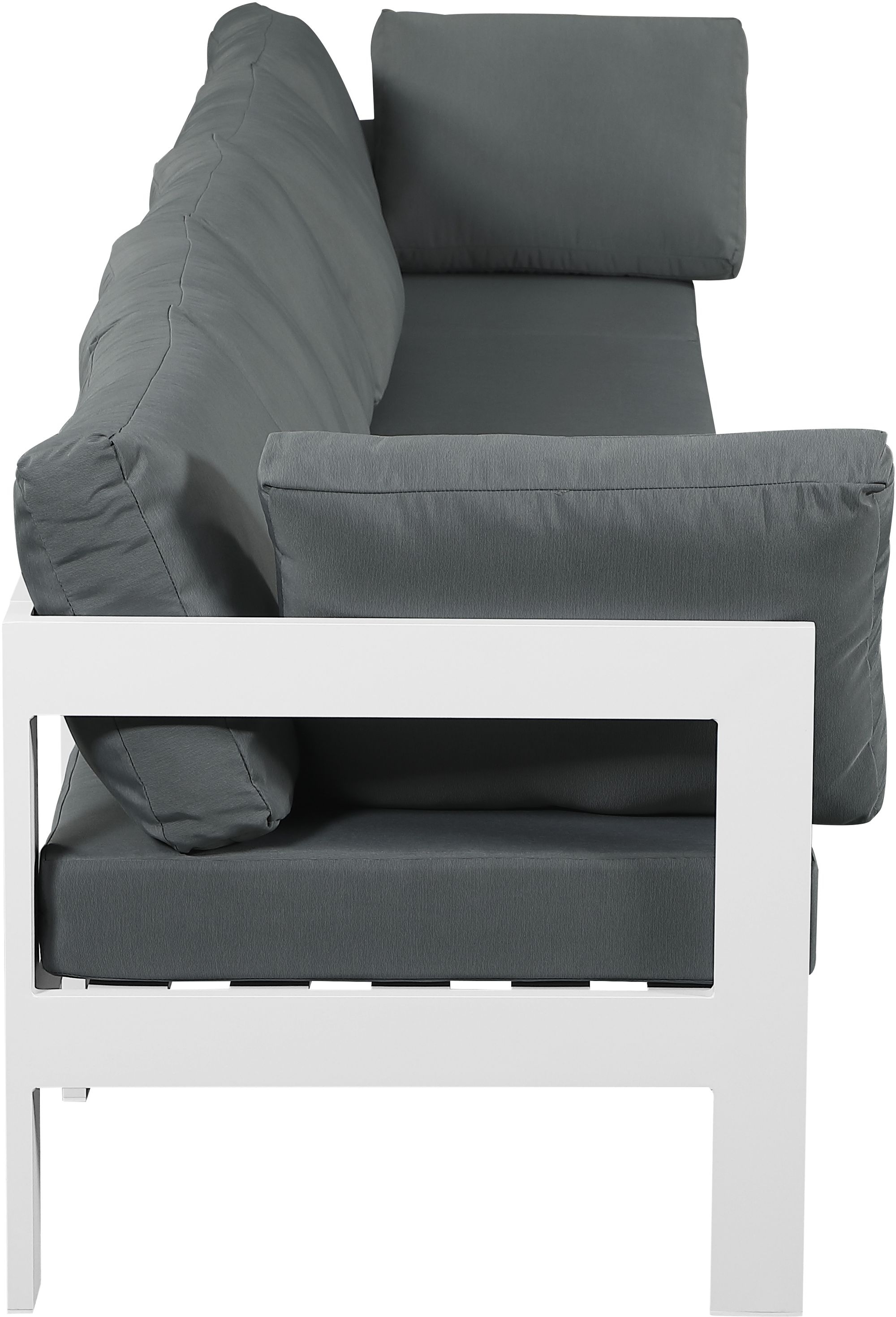 Nizuc 150" Outdoor Patio Waterproof Fabric Modular Sofa with Aluminum Frame