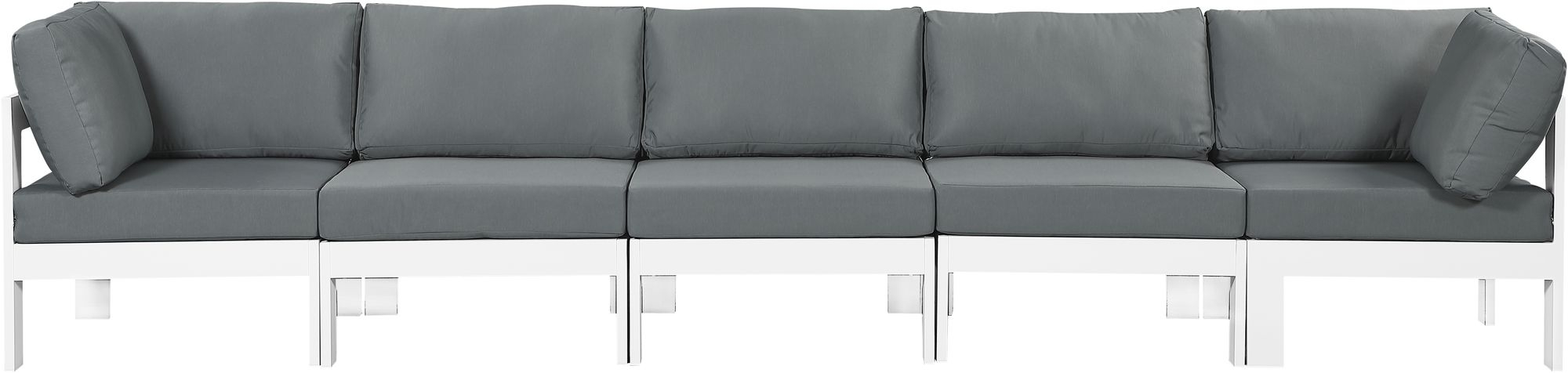 Nizuc 150" Outdoor Patio Waterproof Fabric Modular Sofa with Aluminum Frame