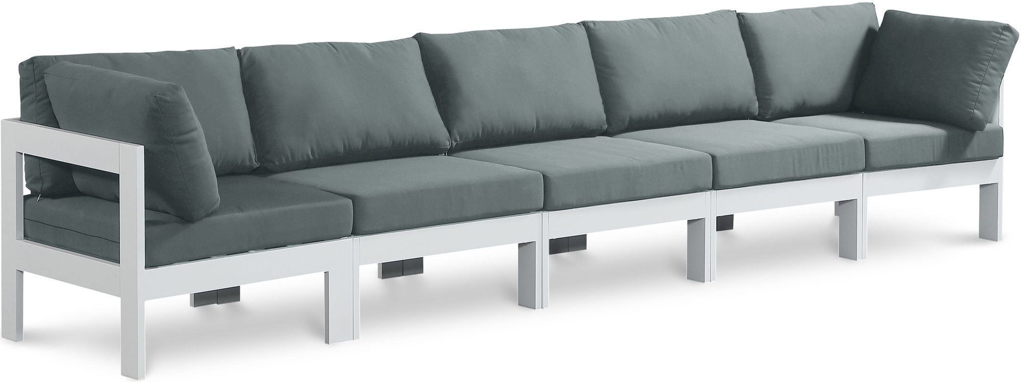 Nizuc 150" Outdoor Patio Waterproof Fabric Modular Sofa with Aluminum Frame