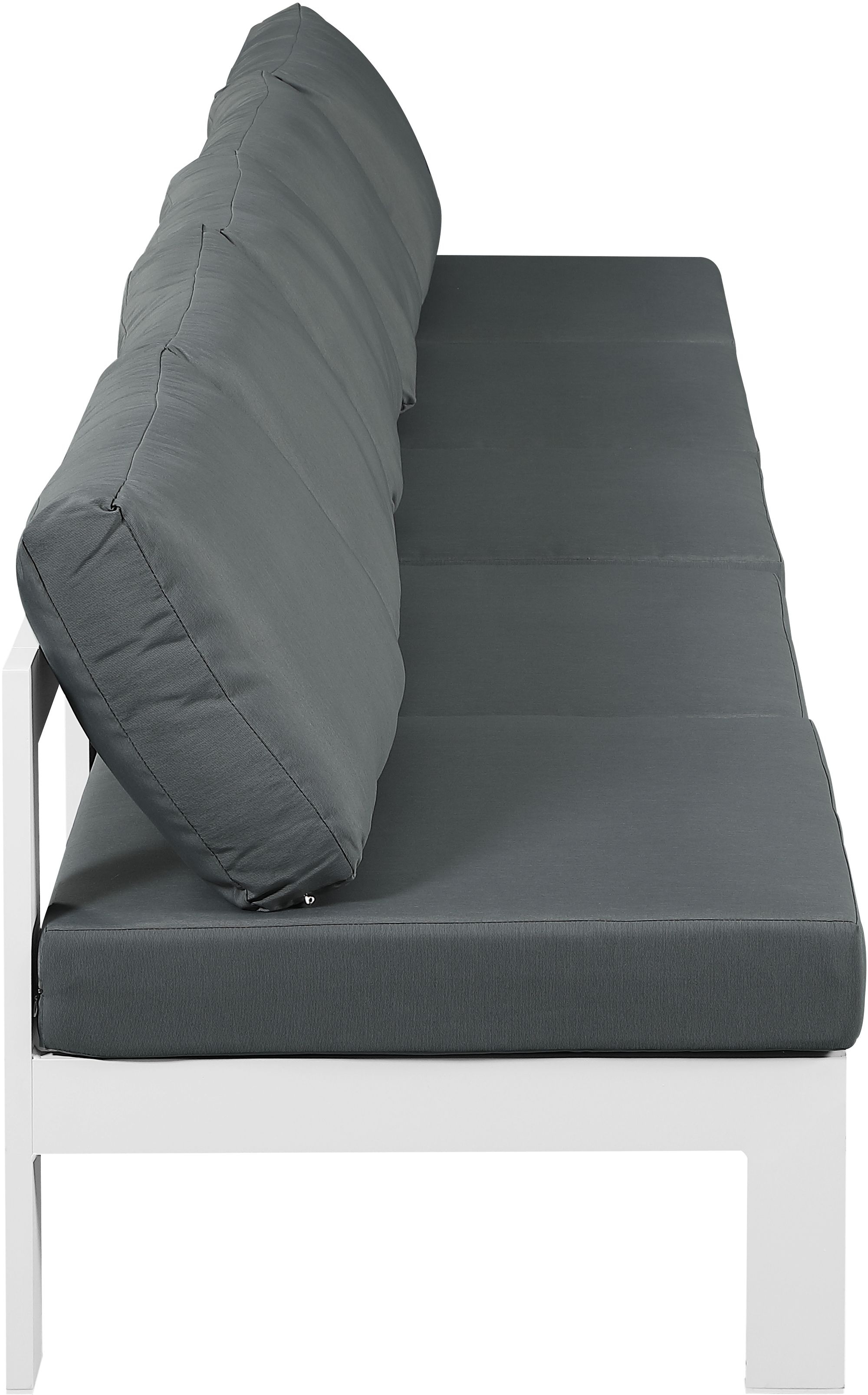Nizuc 150" Outdoor Patio Waterproof Fabric Armless Modular Sofa with Aluminum Frame