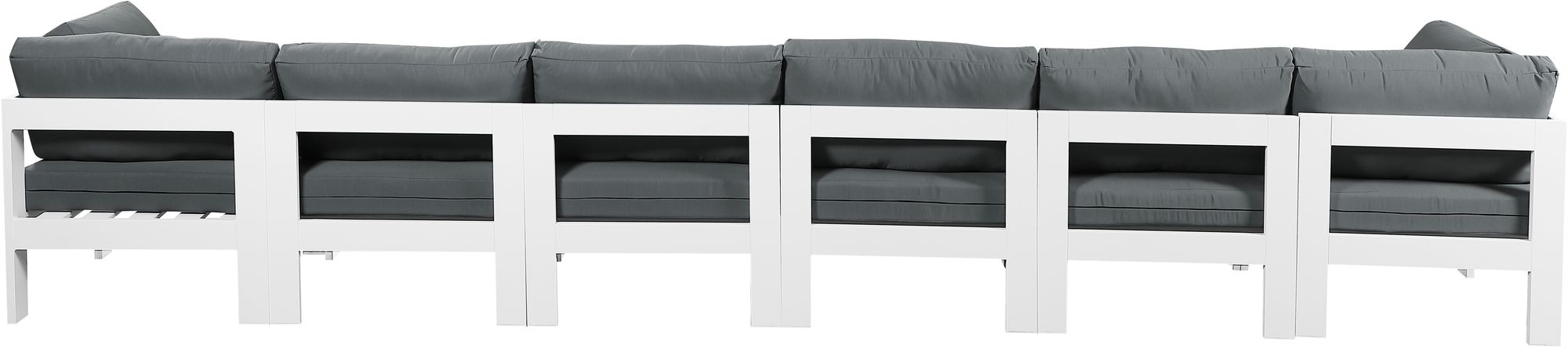 Nizuc 180" Outdoor Patio Waterproof Fabric Modular Sofa with Aluminum Frame