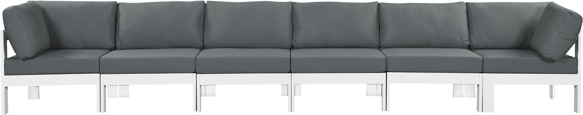 Nizuc 180" Outdoor Patio Waterproof Fabric Modular Sofa with Aluminum Frame