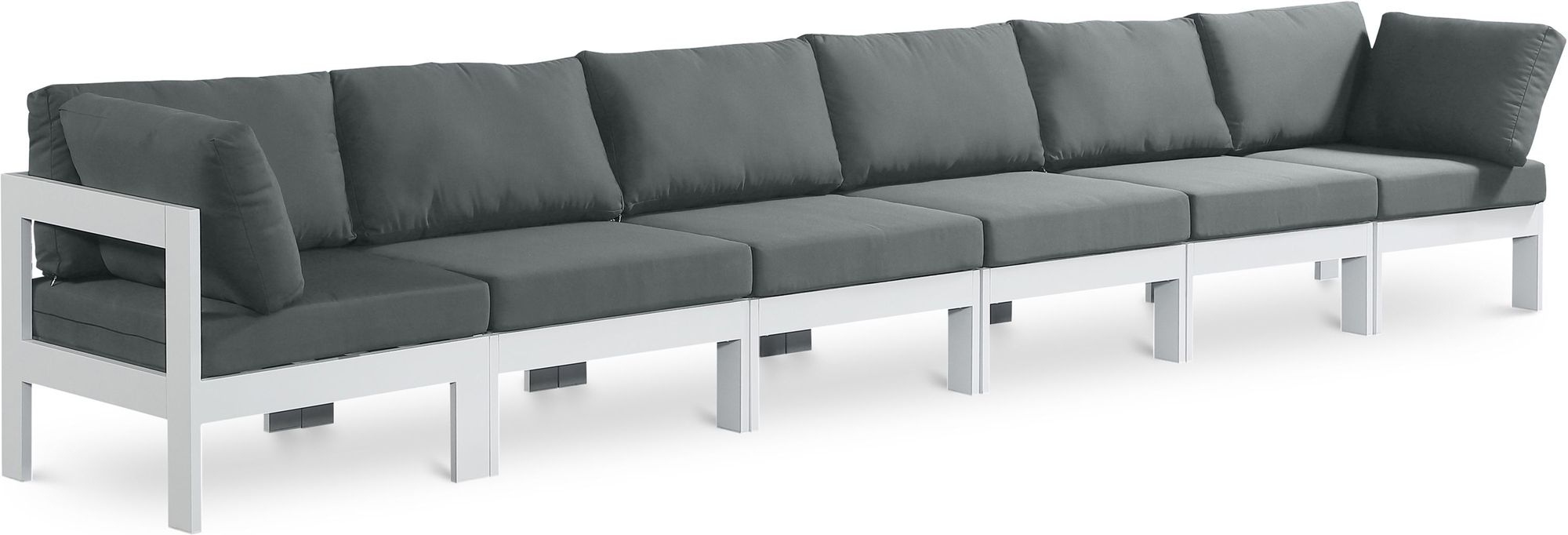 Nizuc 180" Outdoor Patio Waterproof Fabric Modular Sofa with Aluminum Frame
