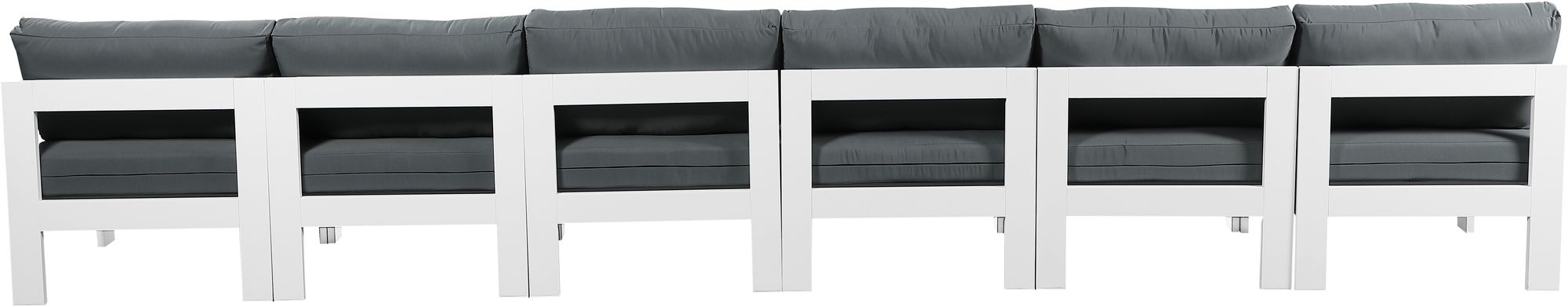 Nizuc 180" Outdoor Patio Waterproof Fabric Armless Modular Sofa with Aluminum Frame