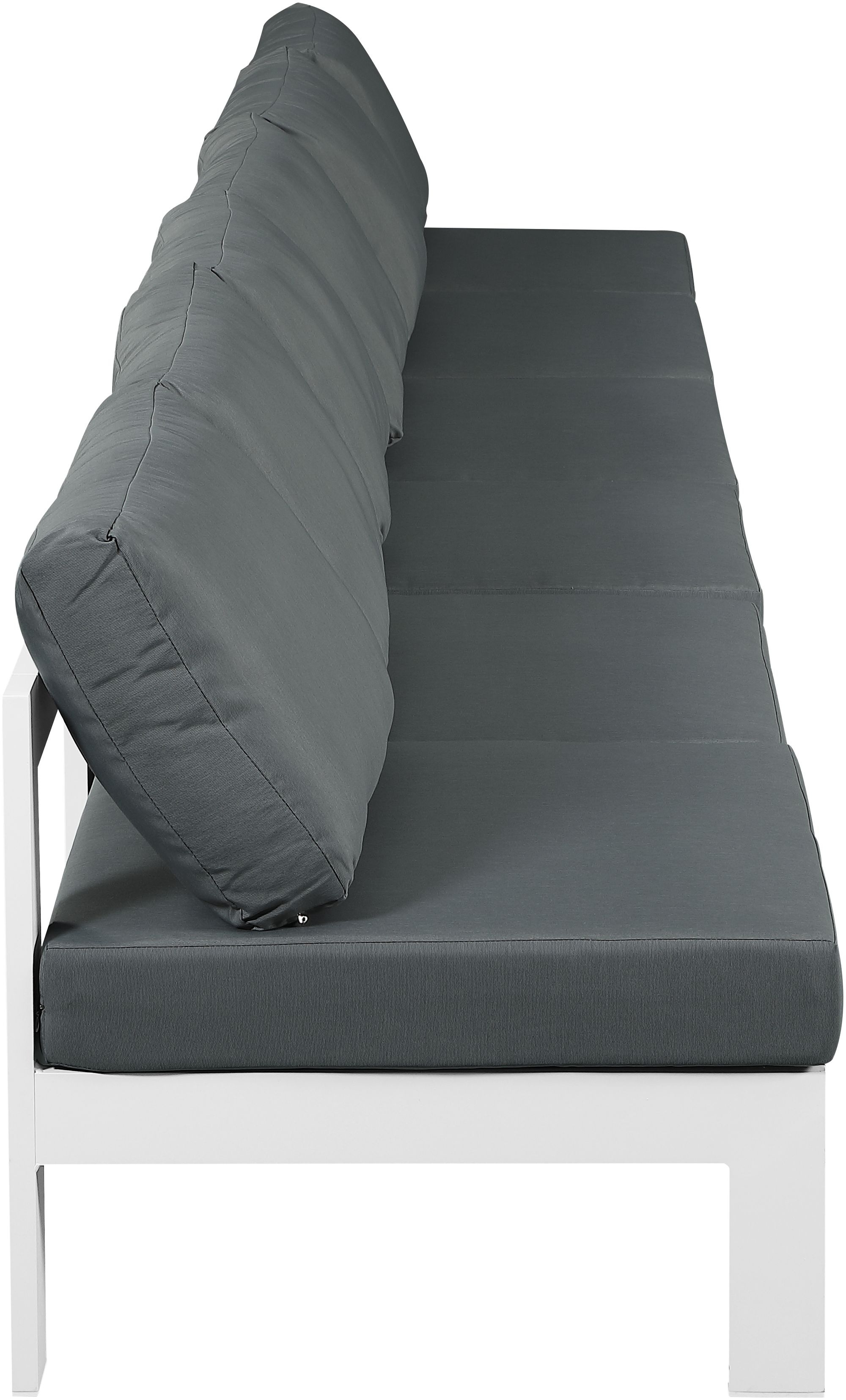 Nizuc 180" Outdoor Patio Waterproof Fabric Armless Modular Sofa with Aluminum Frame