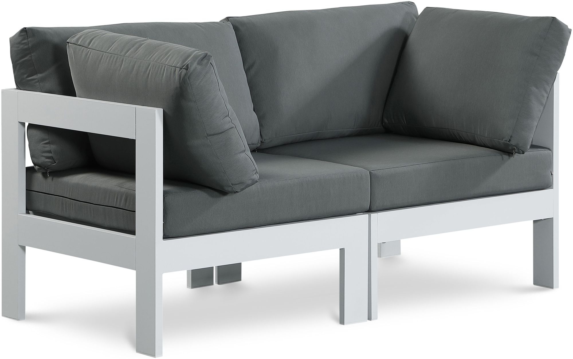 Nizuc 60" Outdoor Patio Waterproof Fabric Modular Sofa with Aluminum Frame